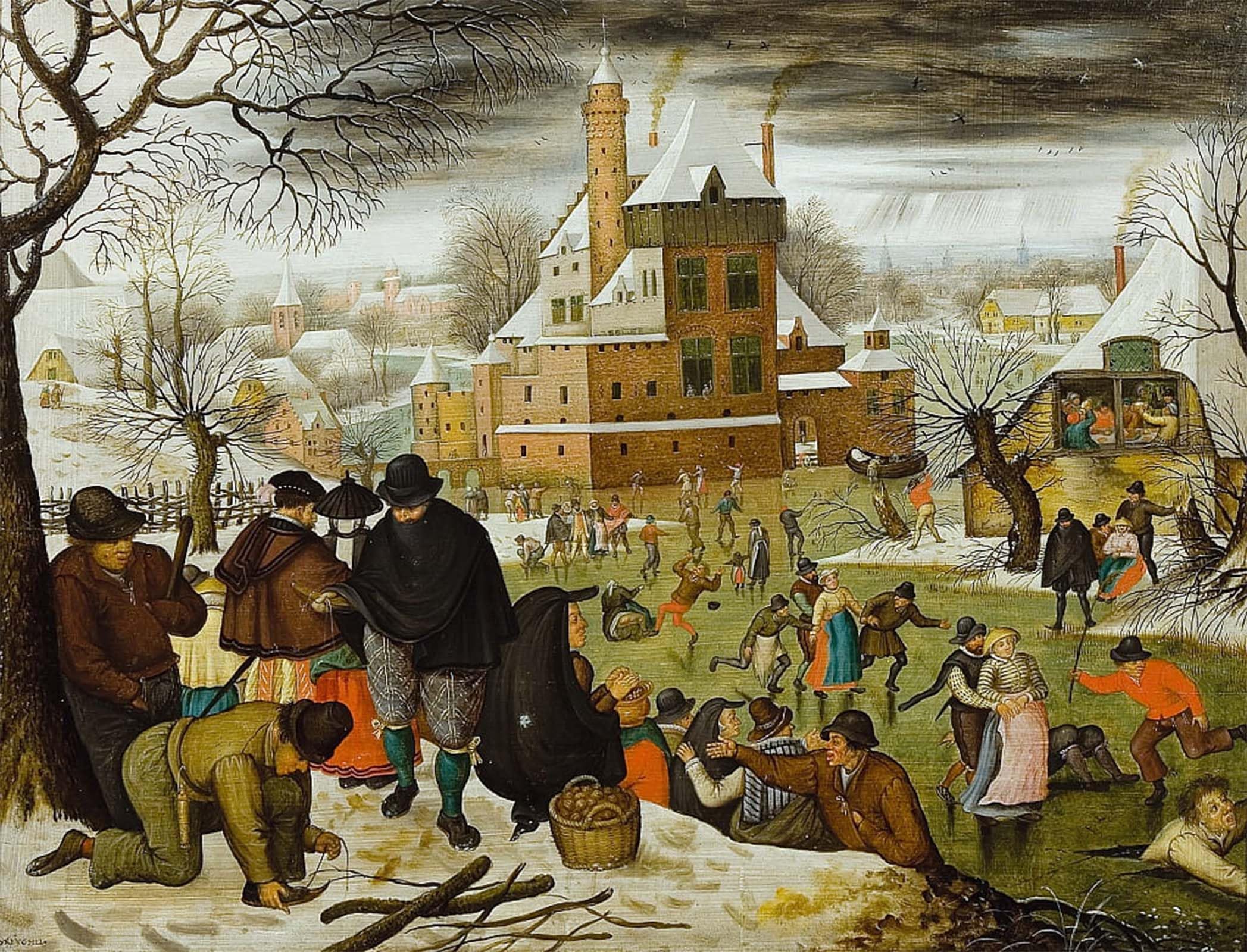 SERENDIPITP Vintage Picture Print on Canvas Wall Art Poster the Four Seasons Winter by Pieter Brueghel the Younger Artwork Print Poster for Wall Decor 60x90cm