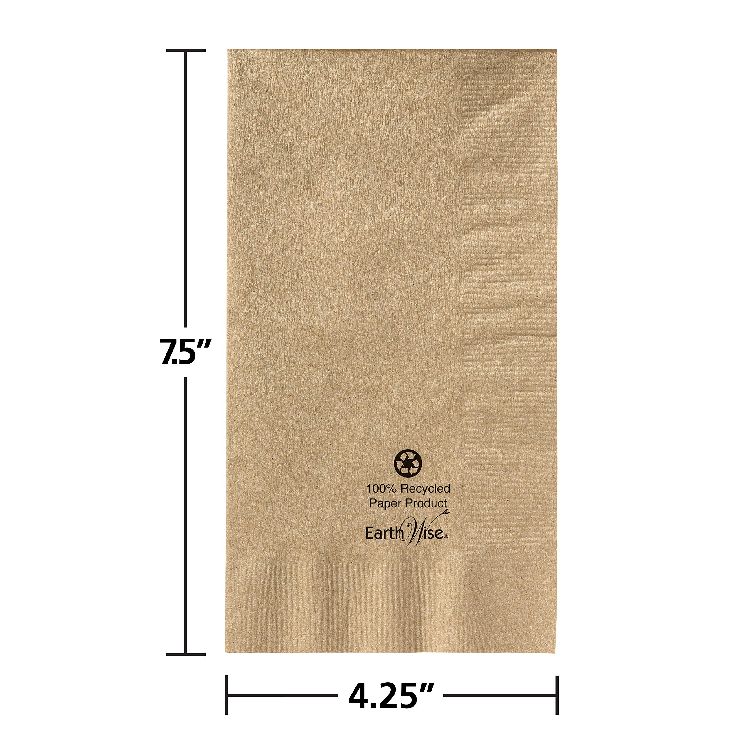 Hoffmaster 180430 tierra Wise Kraft cena servilletas, 2 capas, pliegue 1/8, 17 cm de largo x 15 "Ancho, Natural (Pack de 1000)