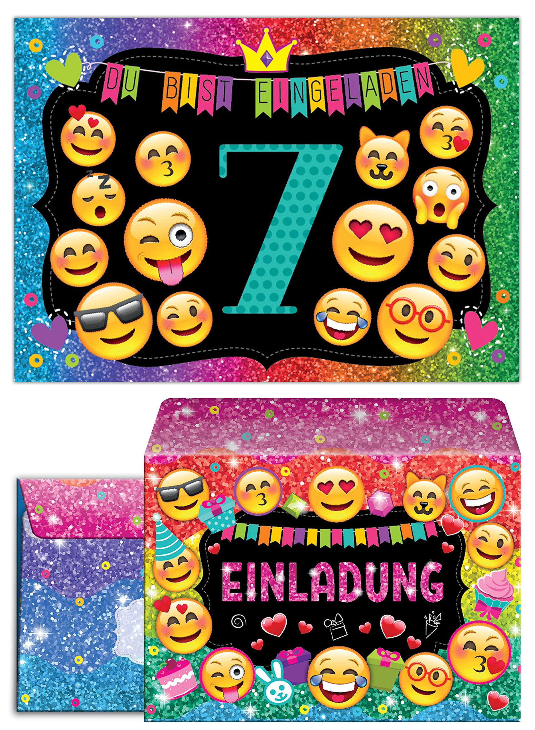 12 Inviti Di Compleanno Per Bambini 7 Anni – Tema Ciambelle Con Tanto Spazio Per Scrivere – Ideali Per Festa Di Compleanno Ragazza – Prodotti In Germania