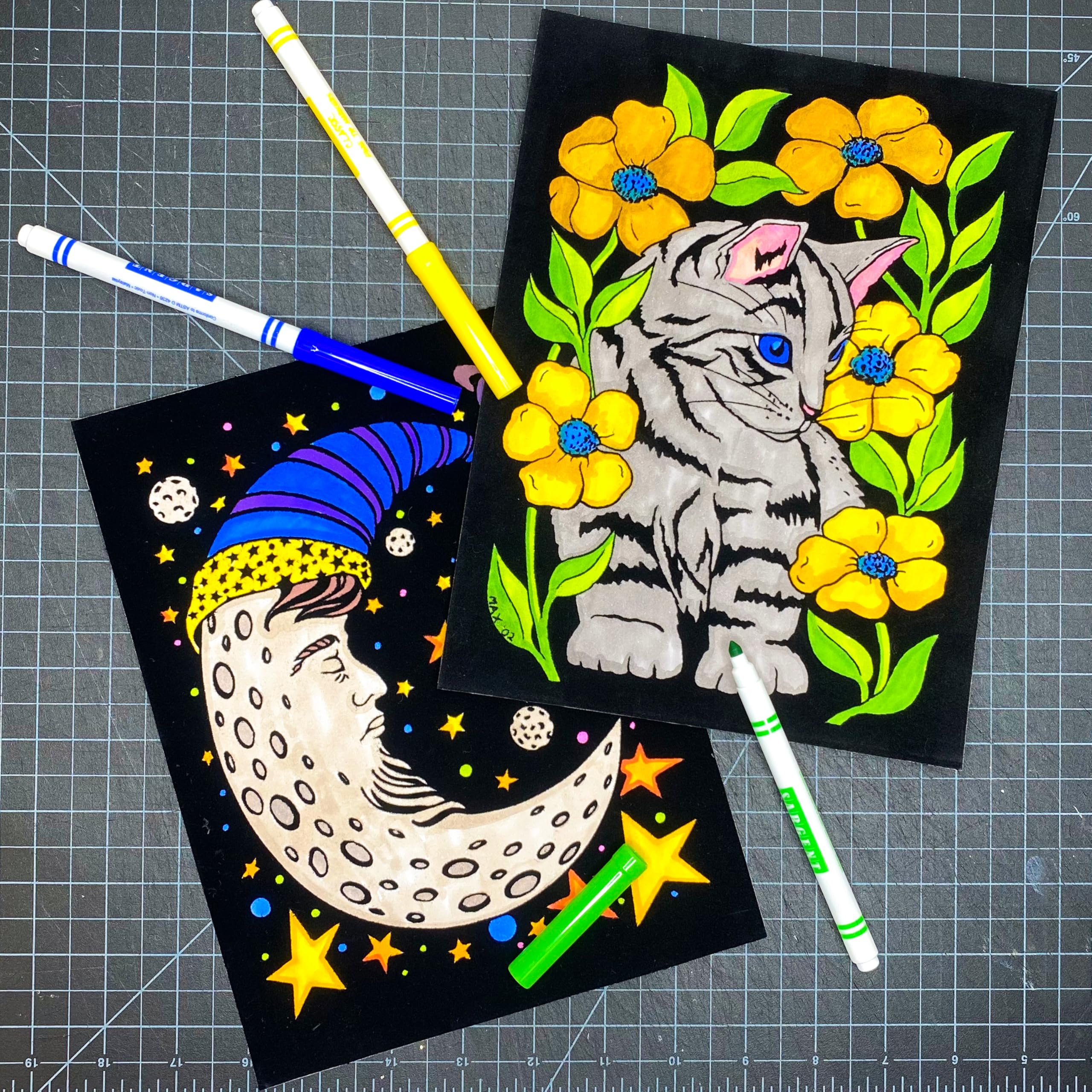 Paquete de 18 pósteres para colorear de terciopelo mullido (edición artística), ideal para tiempo en familia, artes y manualidades, viajes, aulas, instalaciones de cuidado, para todas las edades