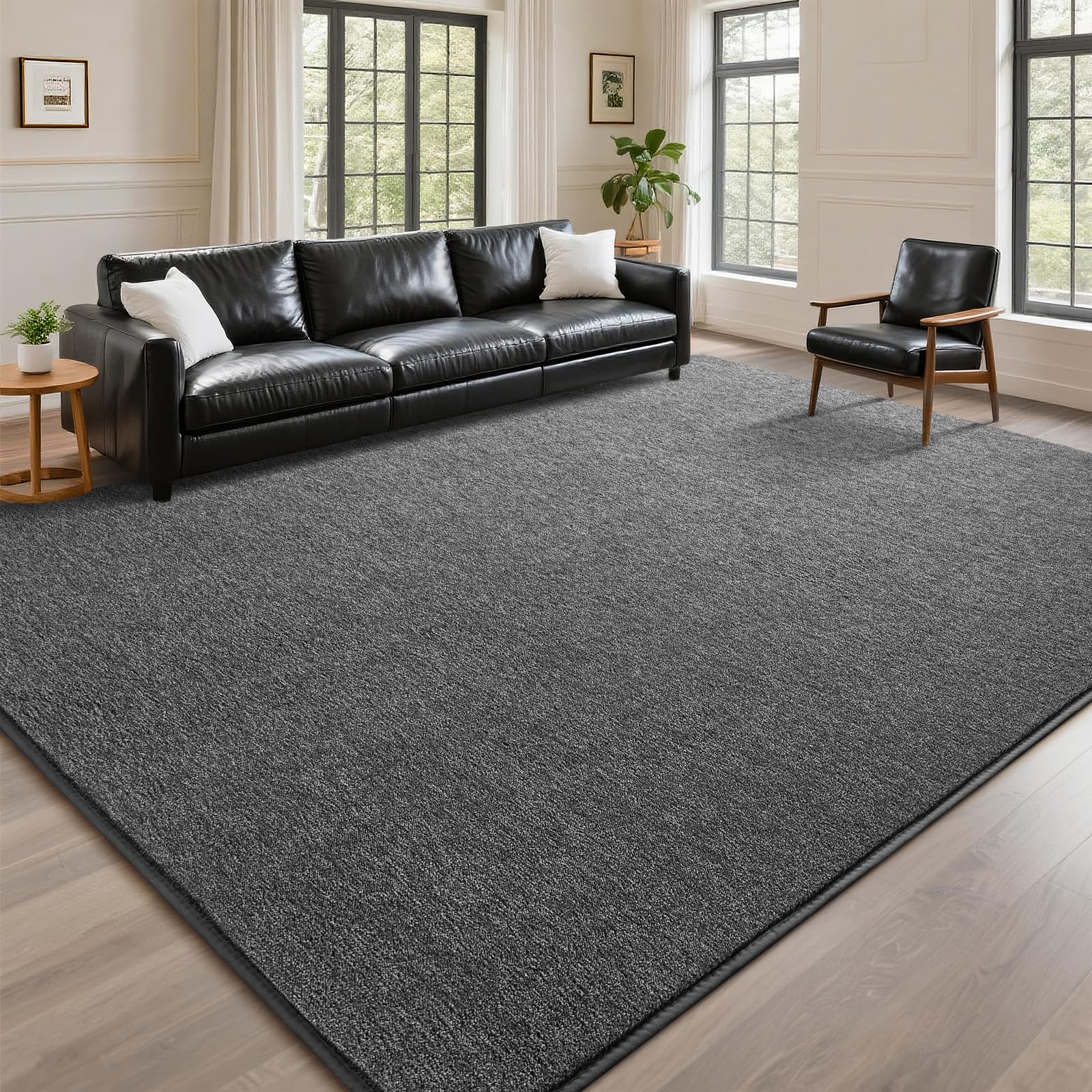 Photo 1 of DweIke Modern Area Rugs for Bedroom Living Room, Large 6x9 Black Grey Rug for Kids Boys Girls Room Decor, Soft Fluffy Washable Memory Foam Carpet for Nursery Classroom Dorm Home