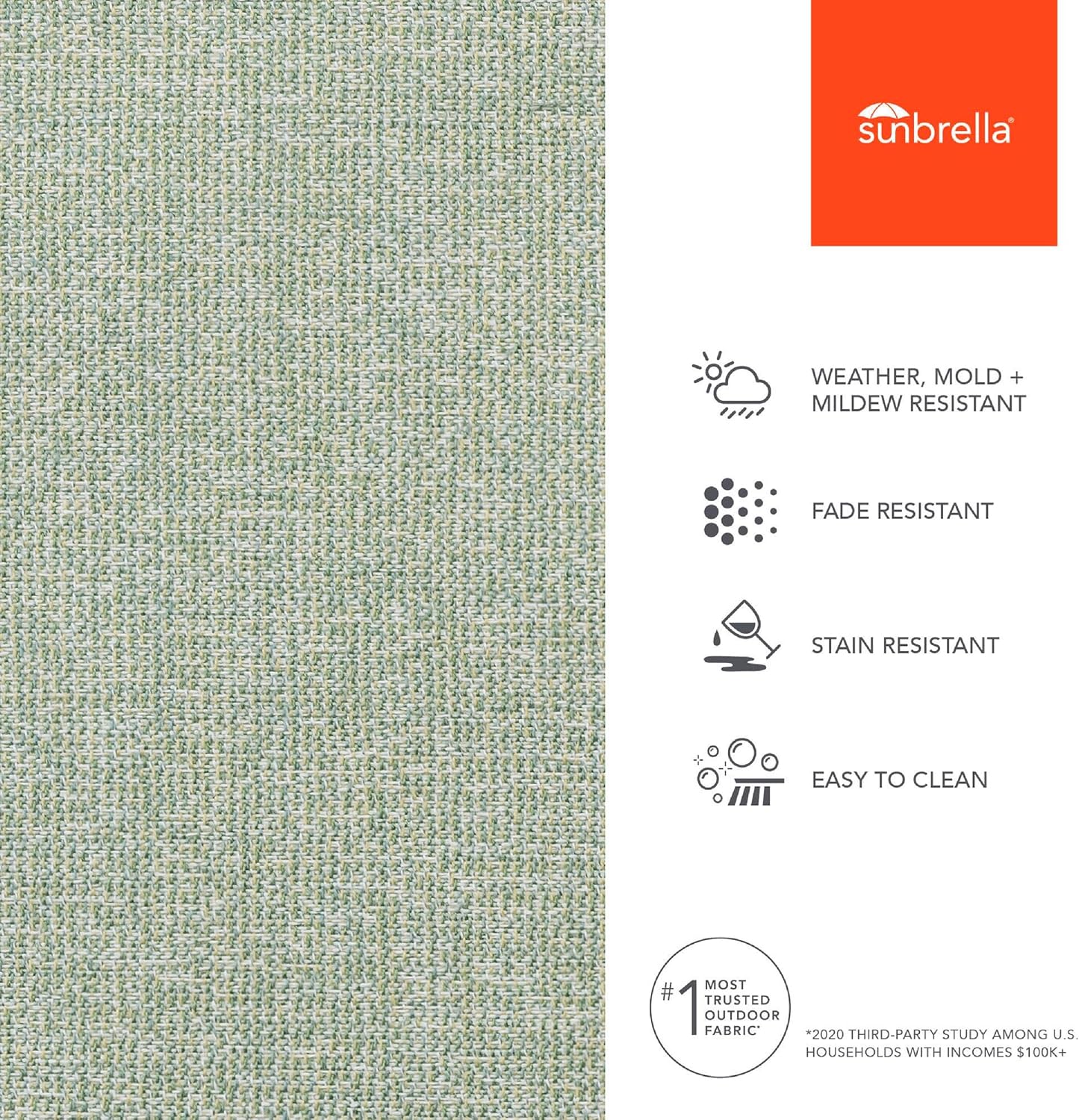 Sunbrella Outdoor Fabric by The Yard | Kismet Glacier (Textured) | Official Sunbrella Seller | Indoor or Outdoor Upholstery Fabric for Chairs, Cushions, Drapery, Pillows, Furniture