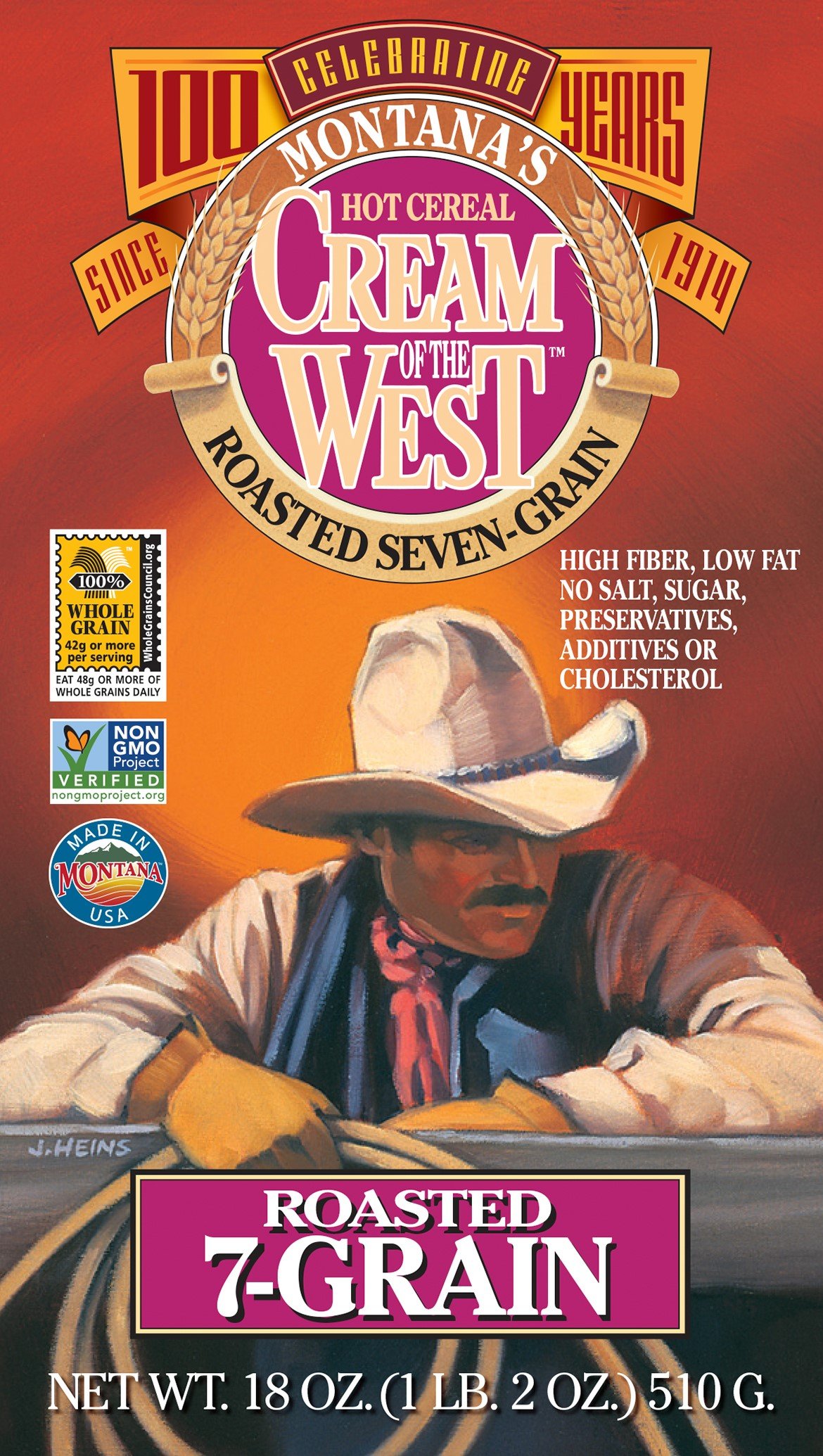 Cream of the West All-Natural Roasted 7-Grain Hot Cereal, 18-Ounce Box (Pack of 3)