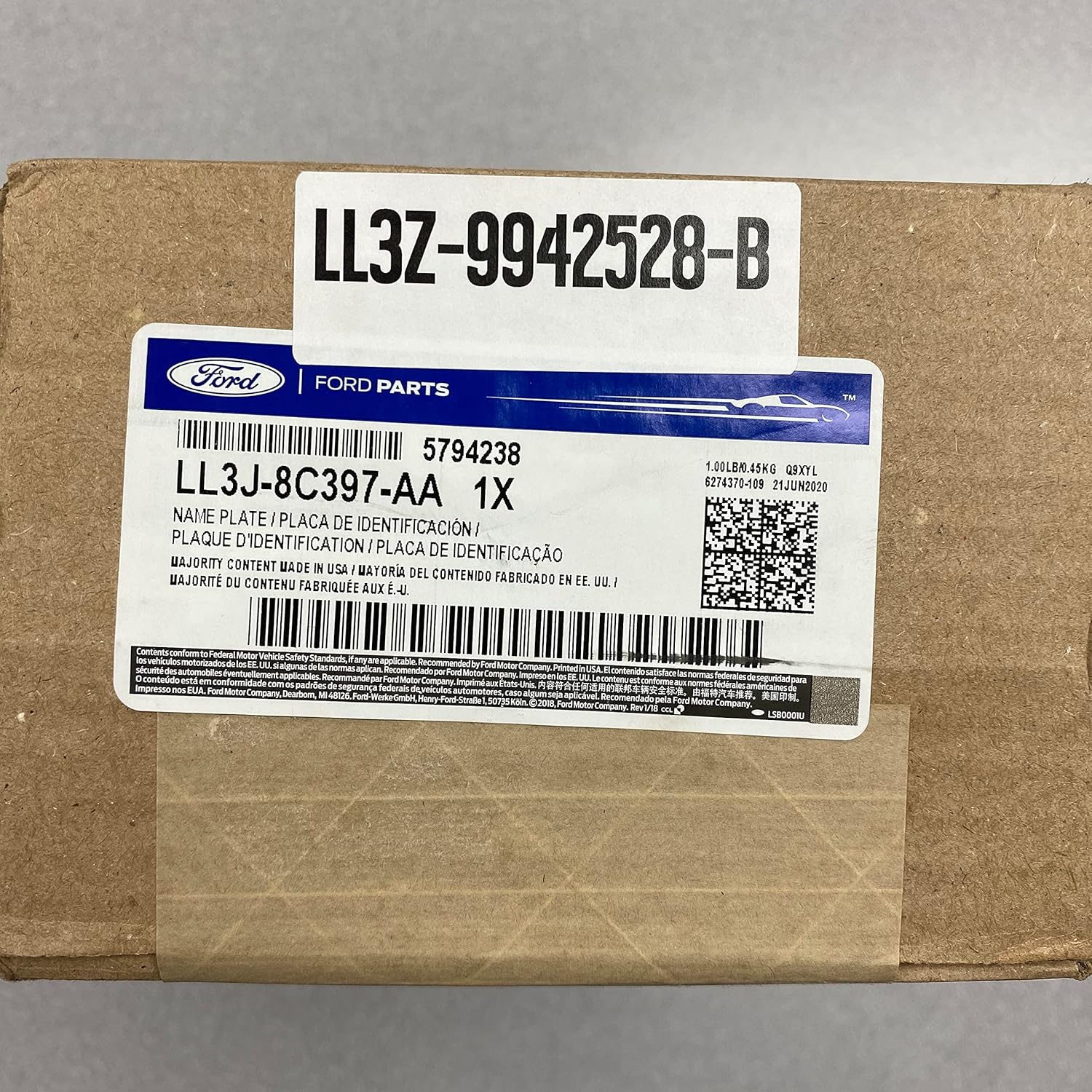 18-20 Ford F-150 Smoke Black Oval Grille & Tailgate Badges Without Front Camera