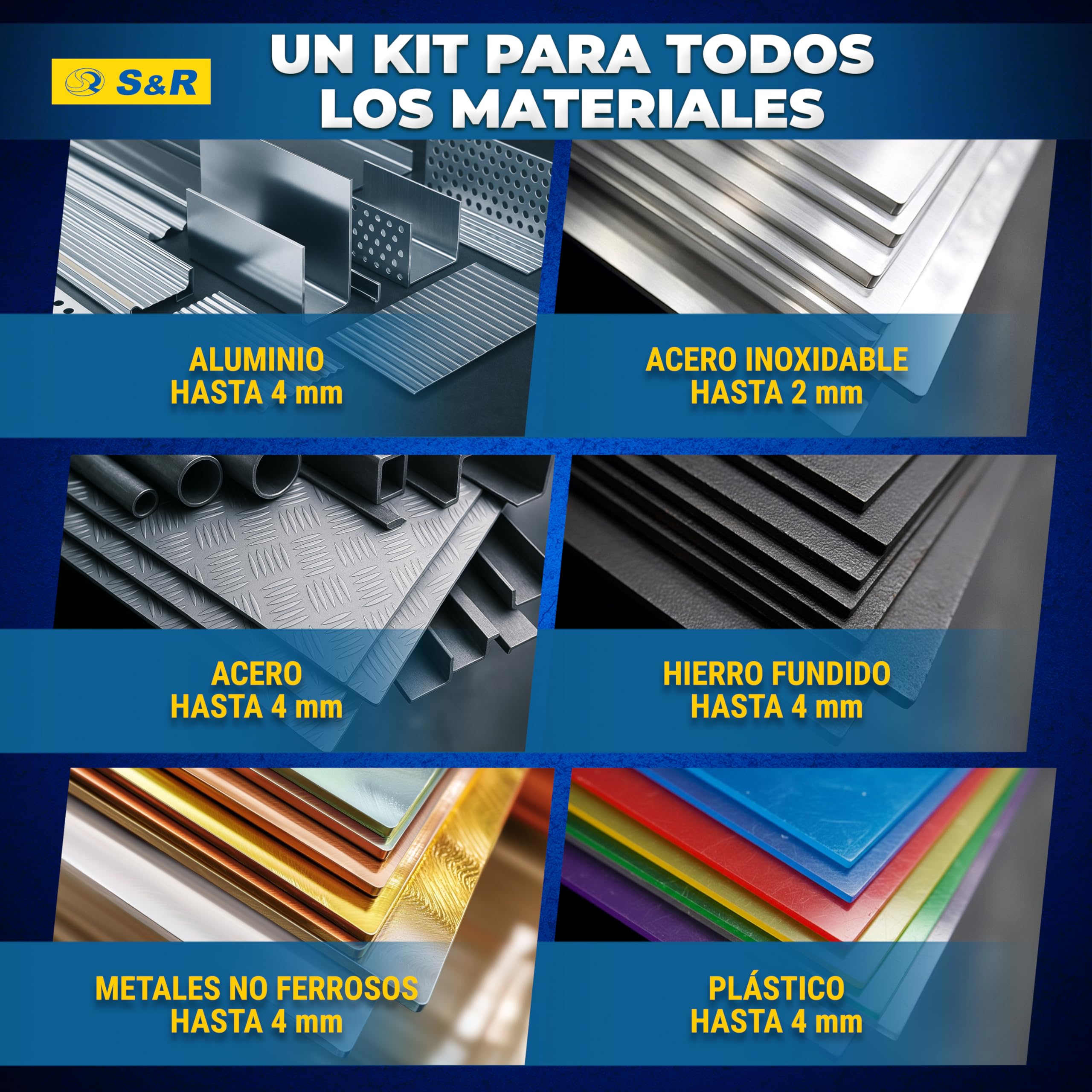 S&R Brocas Sierra Coronas Perforadora Metal. - Juego de 5 Fresas a Taza: 16 + 18,5 + 20 + 25 + 30 mm HSS Cobalto 5% - HRC 64-66