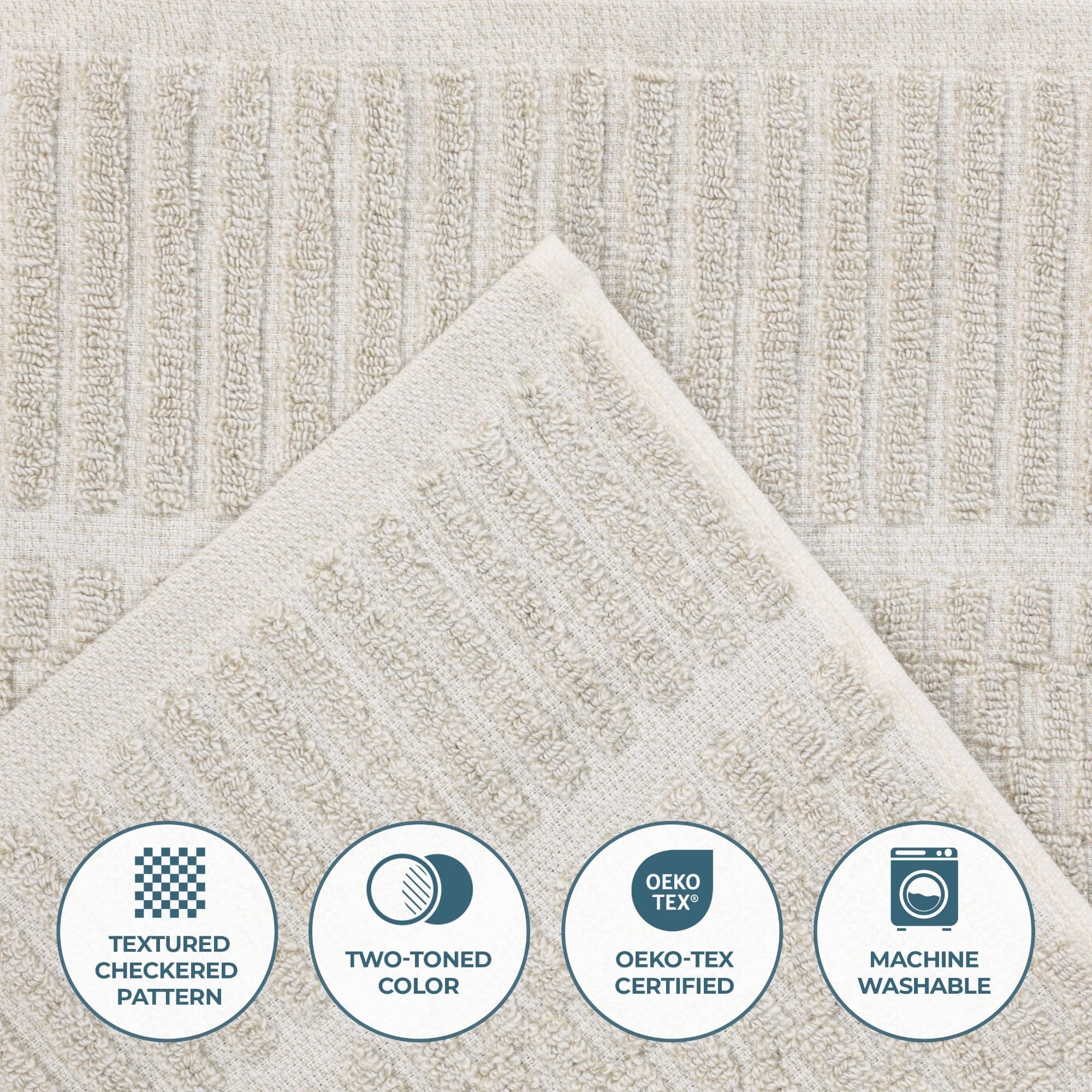 Superior Juno - Toallas de mezcla de algodón de peso medio, para baño de invitados, baño, ducha, spa, felpa, secado rápido, toallas ultrasuaves, esenciales de baño, detalle de borde, juego de 2, color