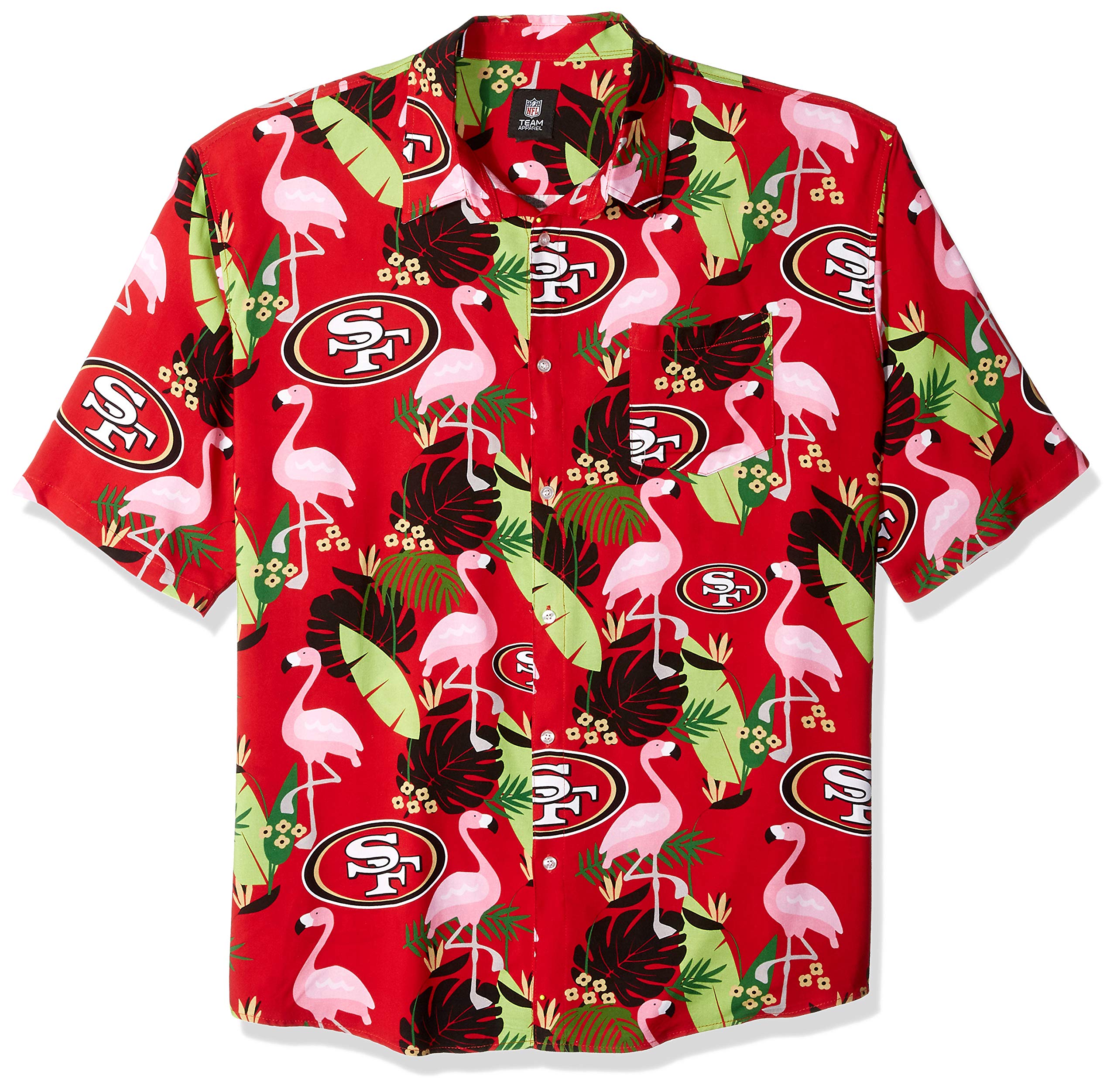 FOCO Men's NFL Team Logo Aloha Tropical Floral Button Up Shirt
