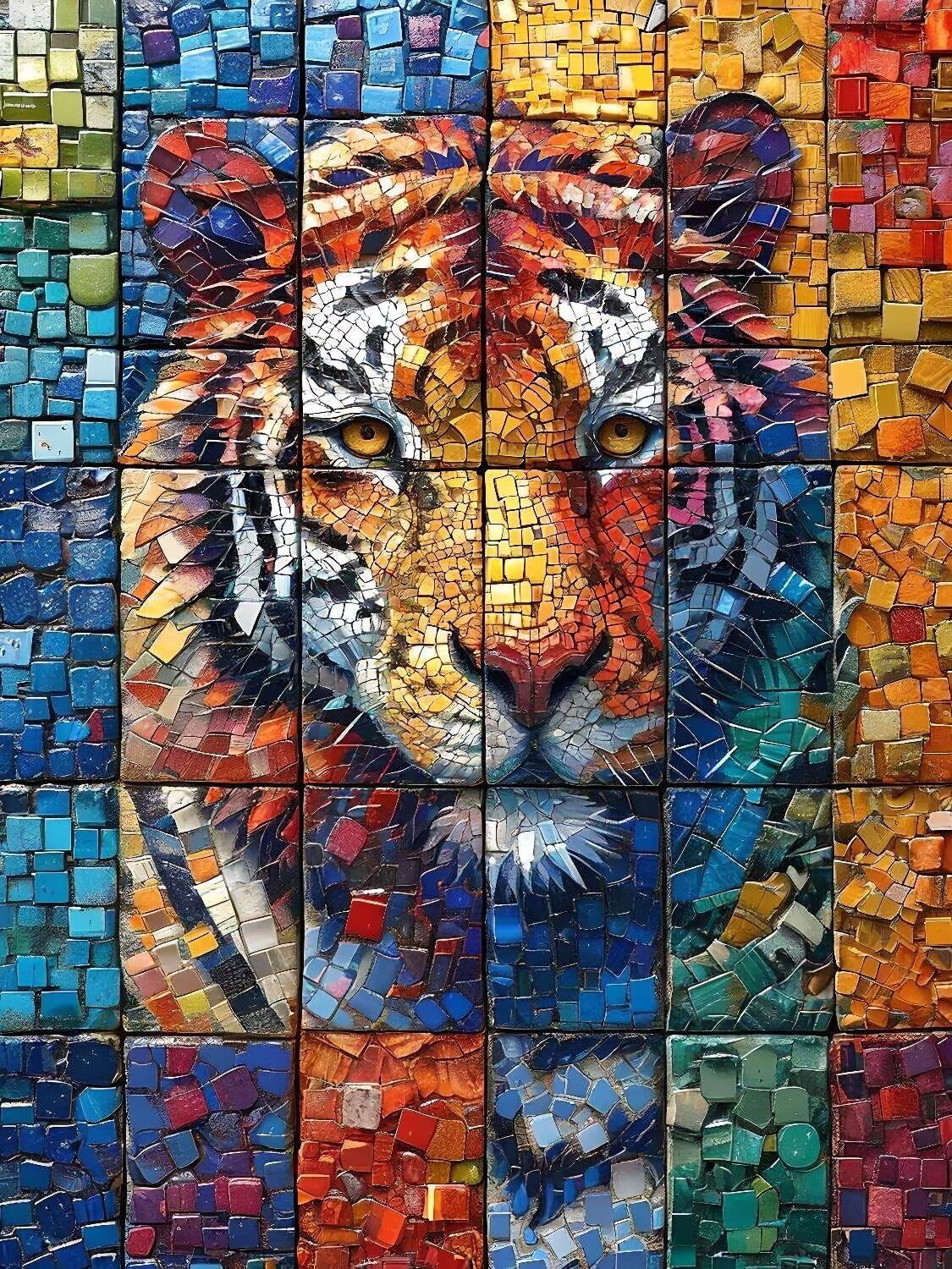 Diamond Painting Pintura de piedra Tigre Pintura Diamante Adultos, Diamond Painting Niños, DIY Cuadros de Diamantes Kit Adultos, para Navidad Decoración de La Pared Del Hogar Regalos 100x150cm t-3938