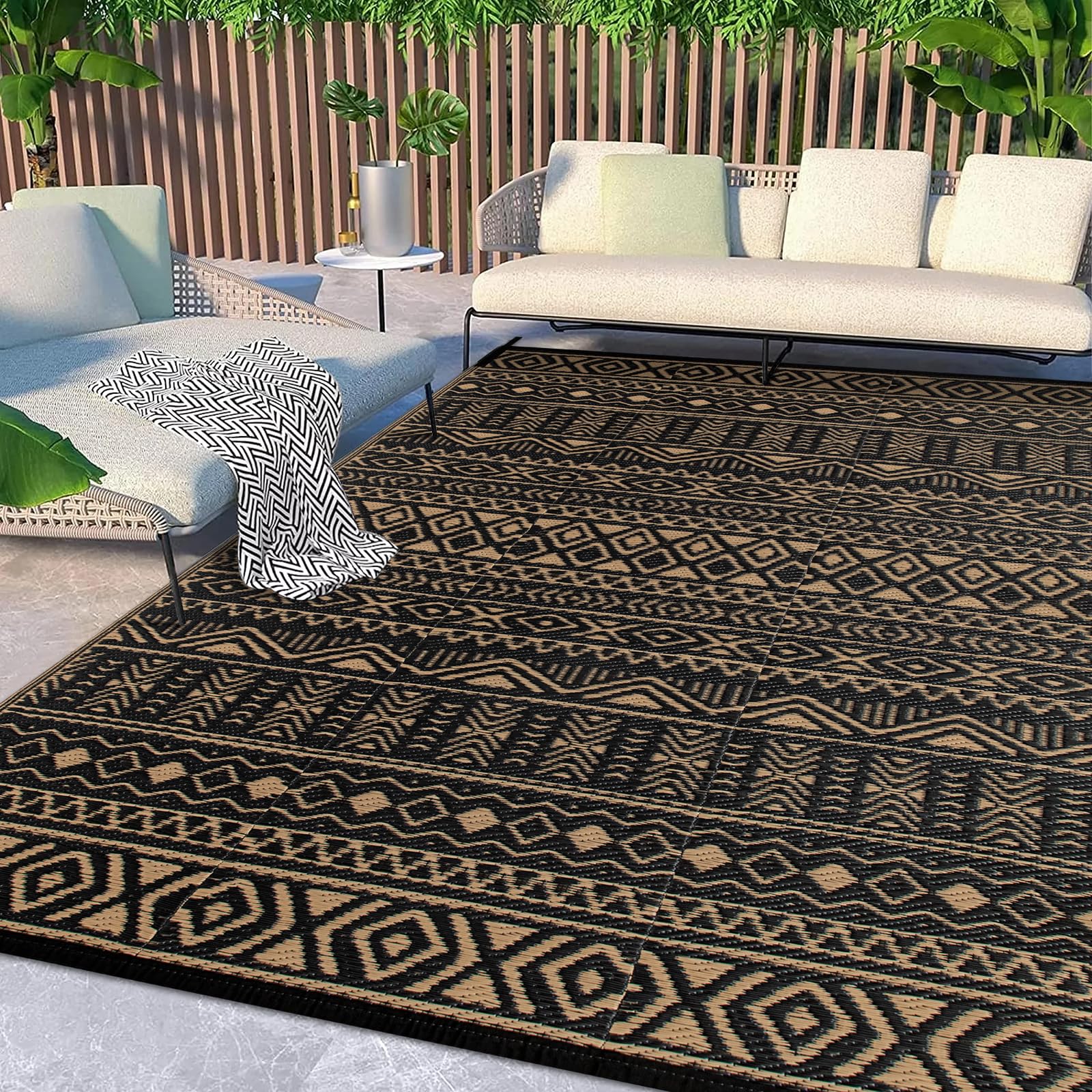 Travel Rug Anidaroel 8'x10' Camping Rug for Outside RV, Waterproof Outdoor Rug for ...