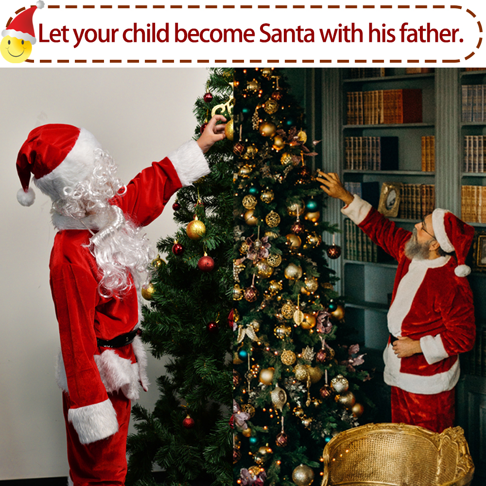 Disfraz Completo de Santa Claus para Niños 9 Piezas miniatura 7