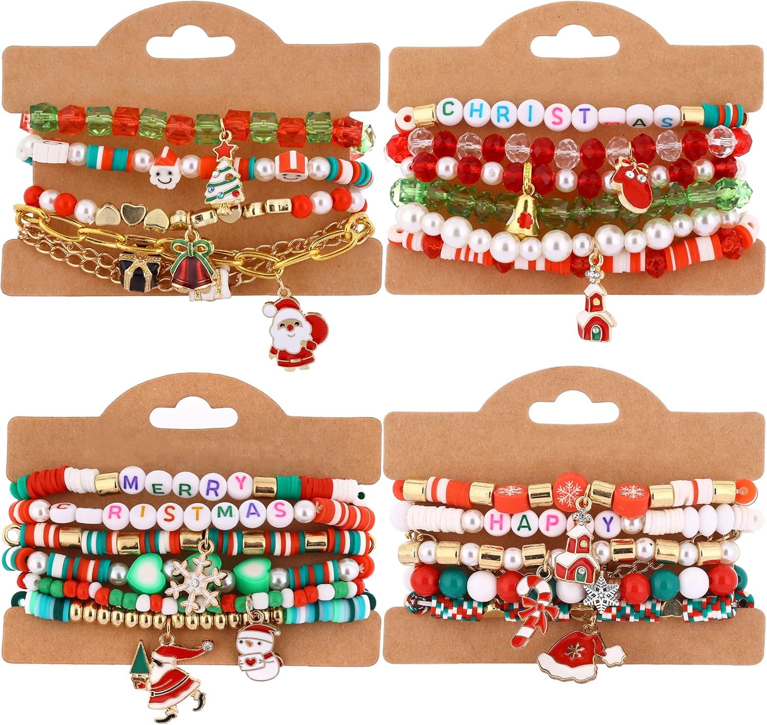 Taouzi 24 Pcs Surfer Heishi Bracelets for Women Bulk Handmade Stackable Stretch Friendship Bracelets Halloween Thanksgiving Christmas Valentines Day Jewelry Gifts for Women Men - Image 6