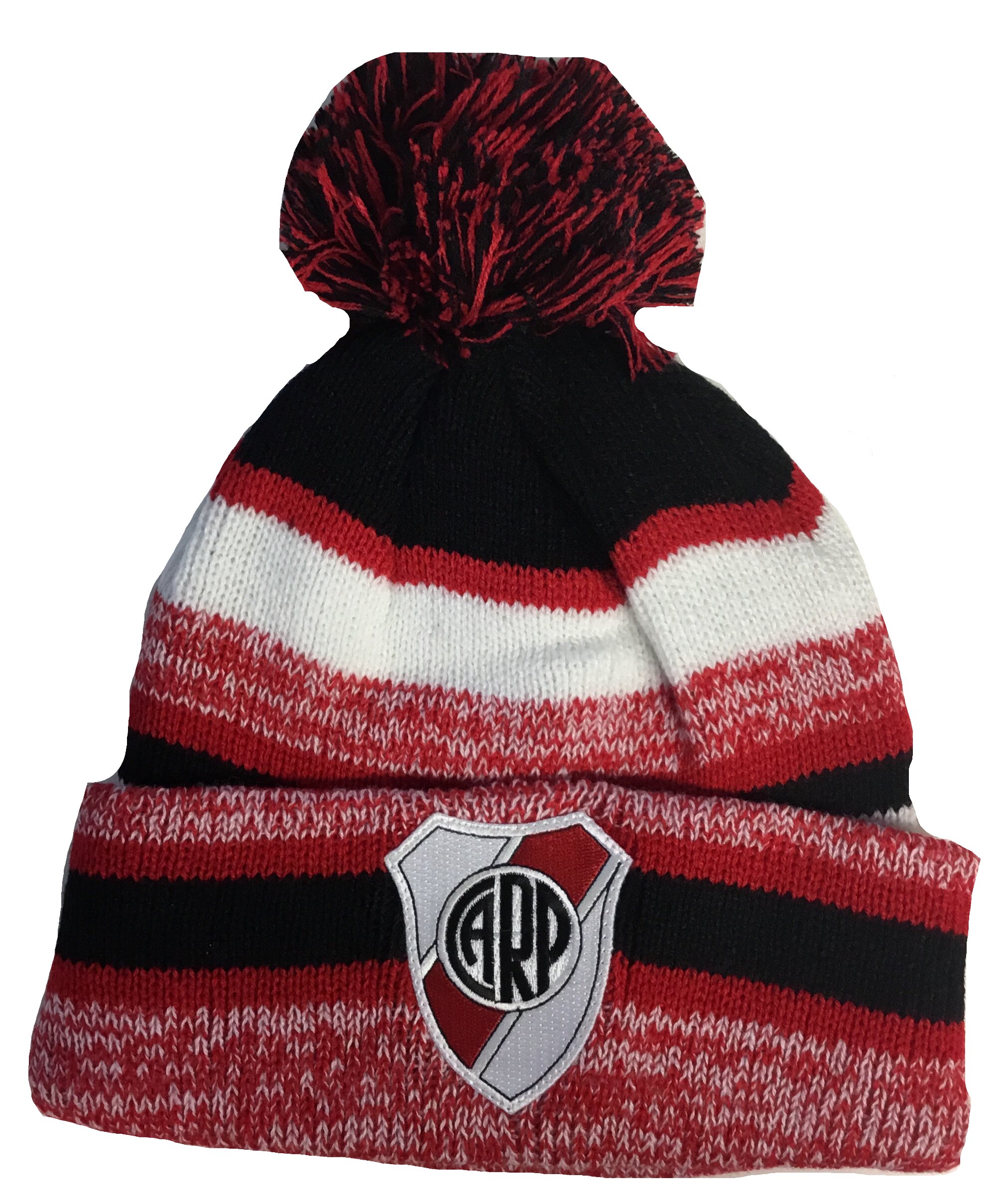 SOCCER River Plate Beanie POM POM HAT RED Black White
