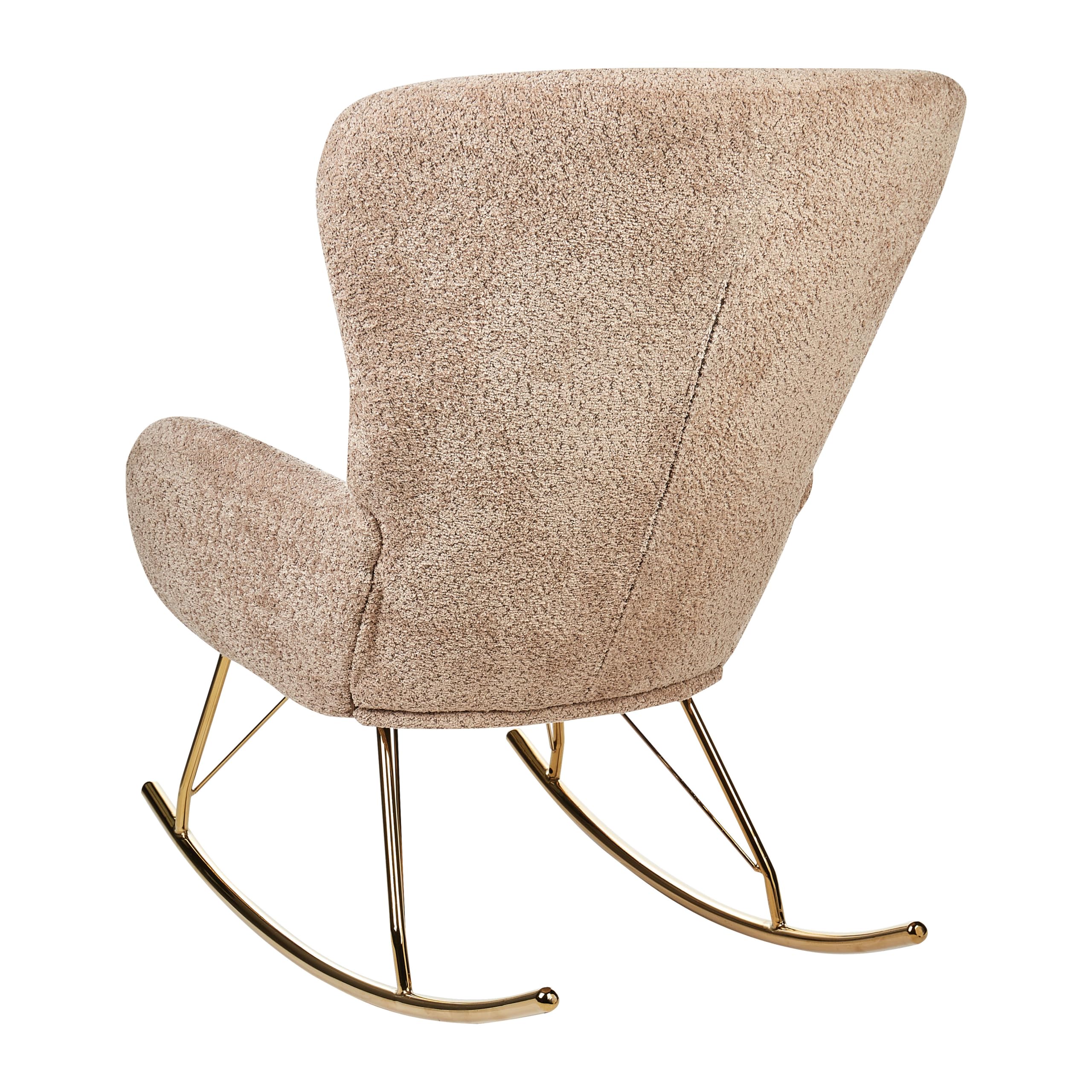 Beliani Schaukelsessel Bouclé Stoff beige/Gold Schaukelstuhl modern elegant edel Anaset