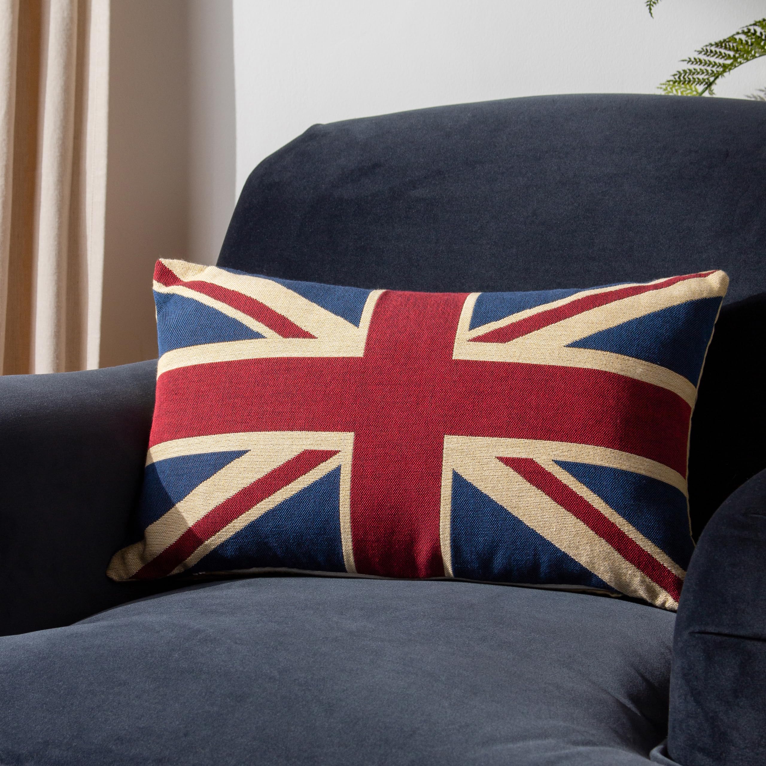 Evans Lichfield Union Jack Poszewka na poduszkę, bawełna, wielokolorowa, 46 x 32 cm
