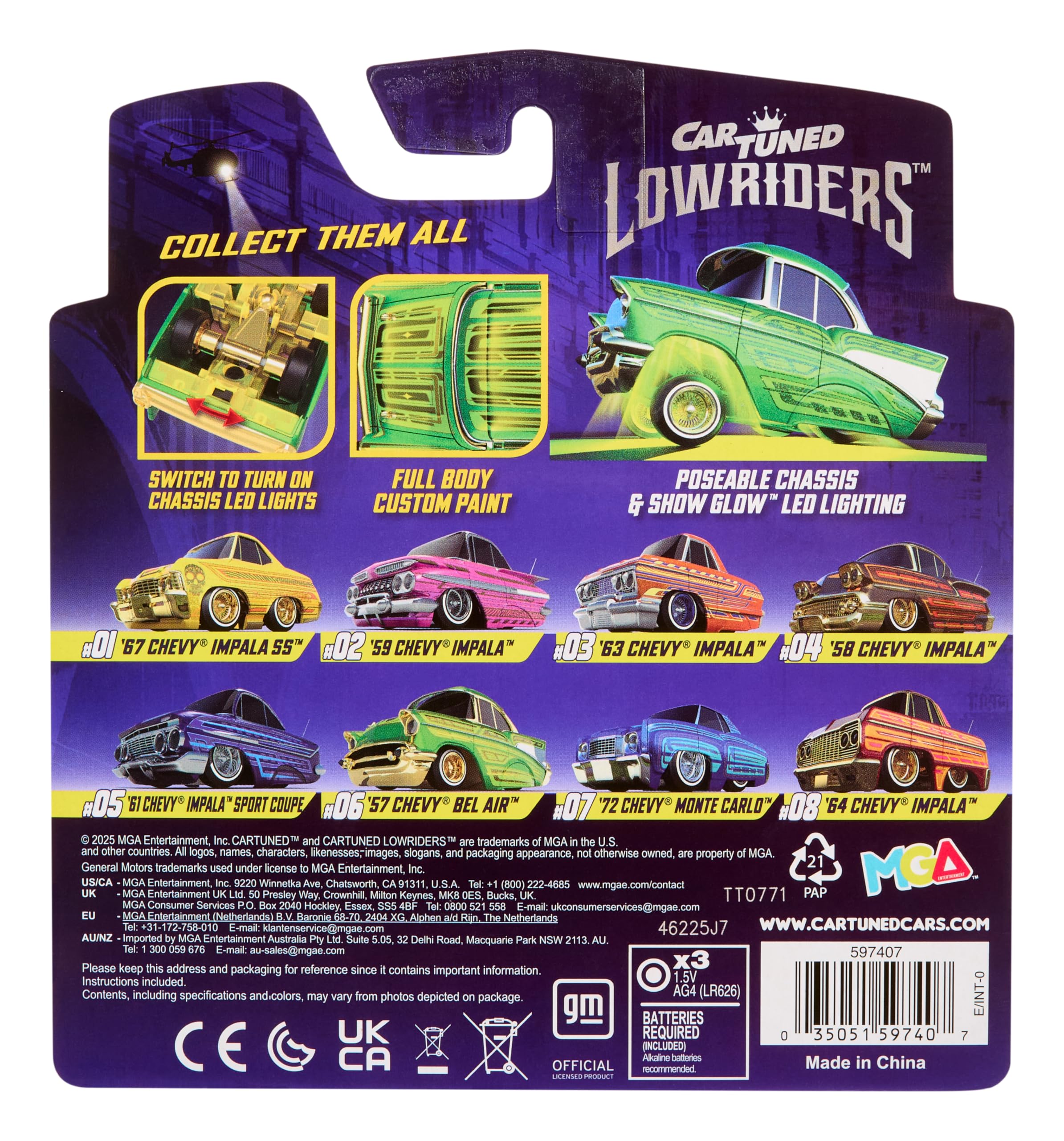CarTuned「Lowriders」シリーズ1シボレートリプルパックセット Amazon.co.jp: CarTuned ローライダーシリーズ 1-1957 シボレー