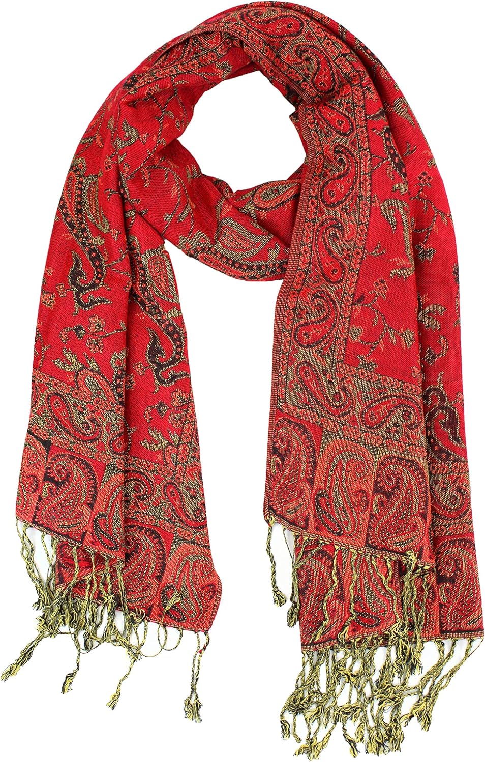 PASKMLNA Reversible Paisley Pashmina Shawl Wrap Elegant Colors - Image 2