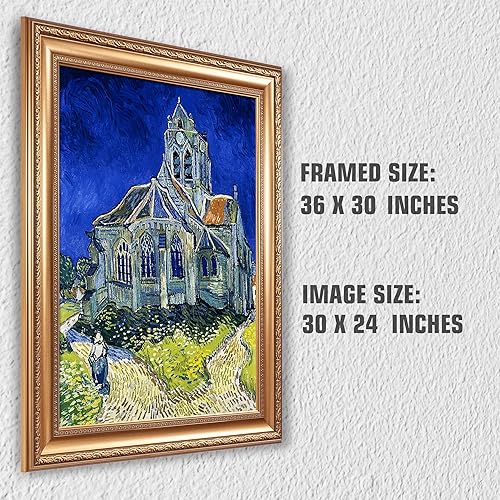 Miniatura 288 de A&T ARTWORK The Starry Night de Vincent Van Gogh. Tamaño del marco: 36 x 30 pulgadas, tamaño de la imagen: 30 x 24 pulgadas, reproducciones clásicas