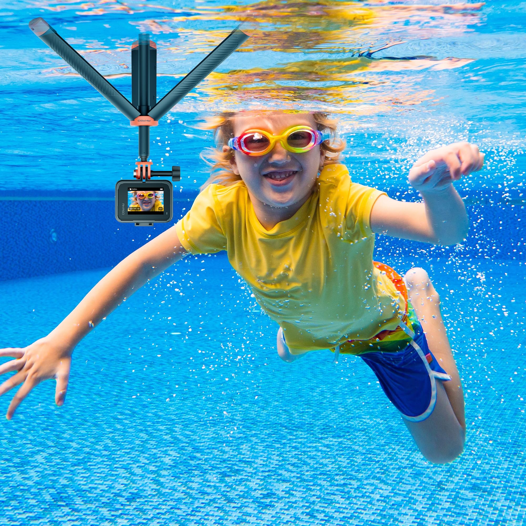 AKASO Palo de Selfie Trípode con empuñadura Flotante, Compatible con Gopro Hero 13/12/11/10/ 9/MAX/dji Osmo Action AKASO EK7000/Brave 4/Brave 7 LE/Brave 7 Cámara de Acción Accesorios