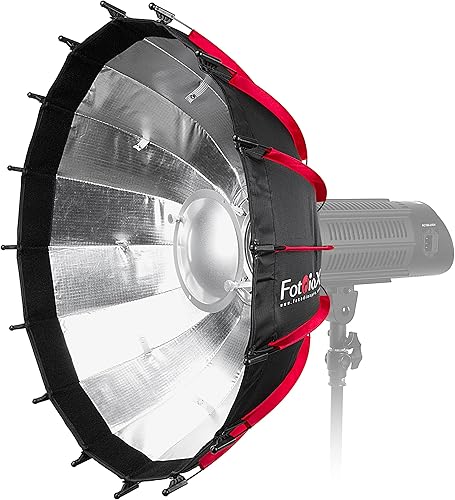 Miniatura 3 de Fotodiox EZ-Pro DLX - Combinación plegable de belleza de 24 pulgadas con inserto Bowens y rejilla, interior reflectante plateado y placa con doble