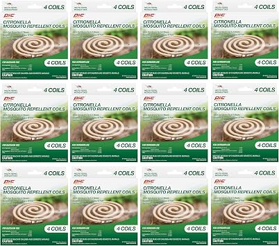 PIC Citronella Mosquito Repellent Coils 12 Packs of 4 CIT-Coil-4