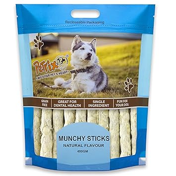 Petrix Natural Flavored Munchy Sticks-400g, Dog Chews, for Healthy Teeth and Gums | All Life Stages & All Breeds-Dog Treats