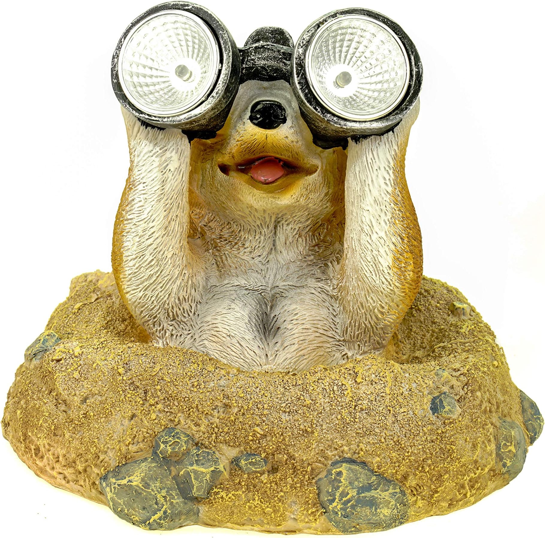 VERDOBA Erdmännchen Gartenfigur Mutter mit Baby aus Kunstharz