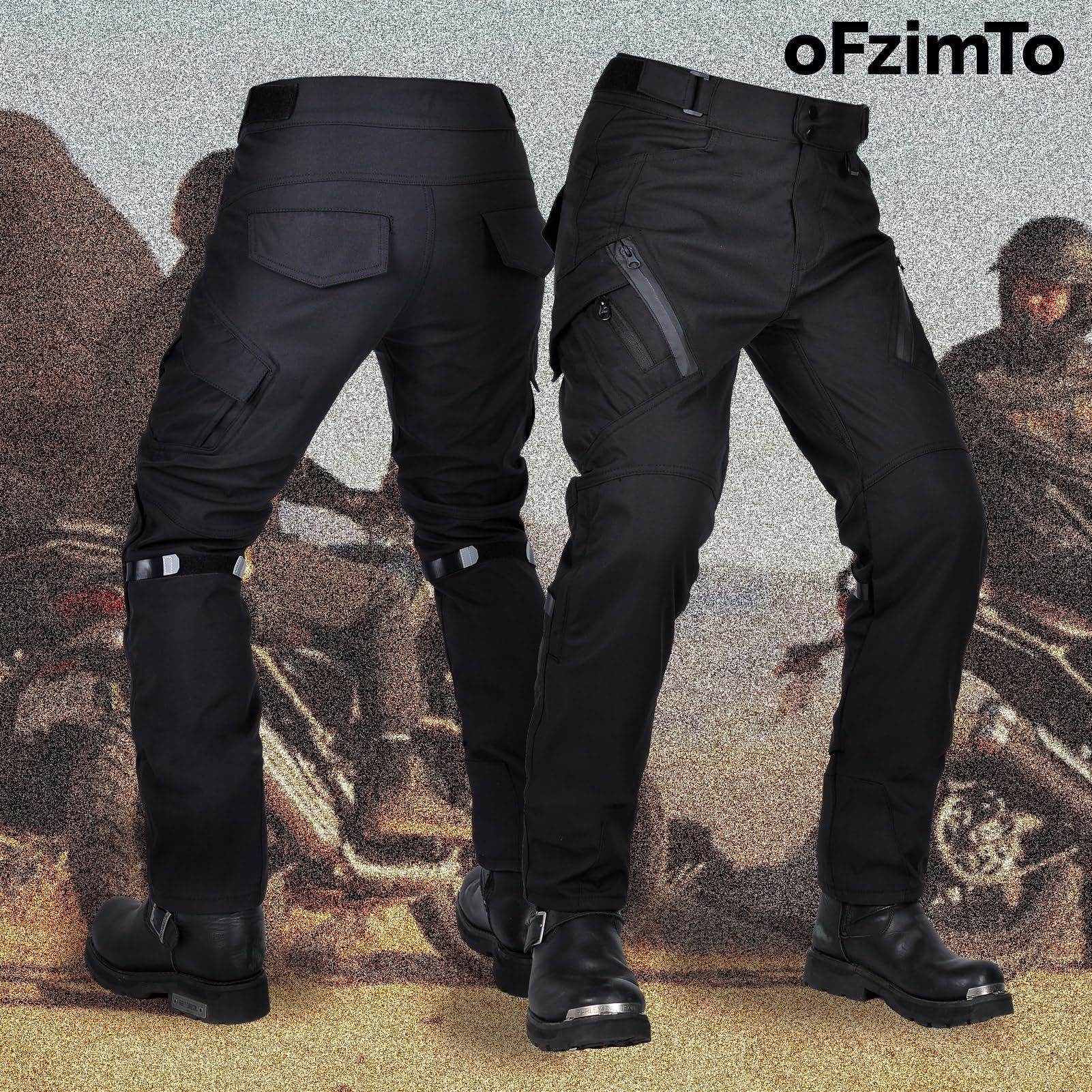 Pantalon Moto Homme Homologué, Pantalon de Moto Imperméable Homme, Cargo VêTements de Protection Moto pour Toutes Les Saisons