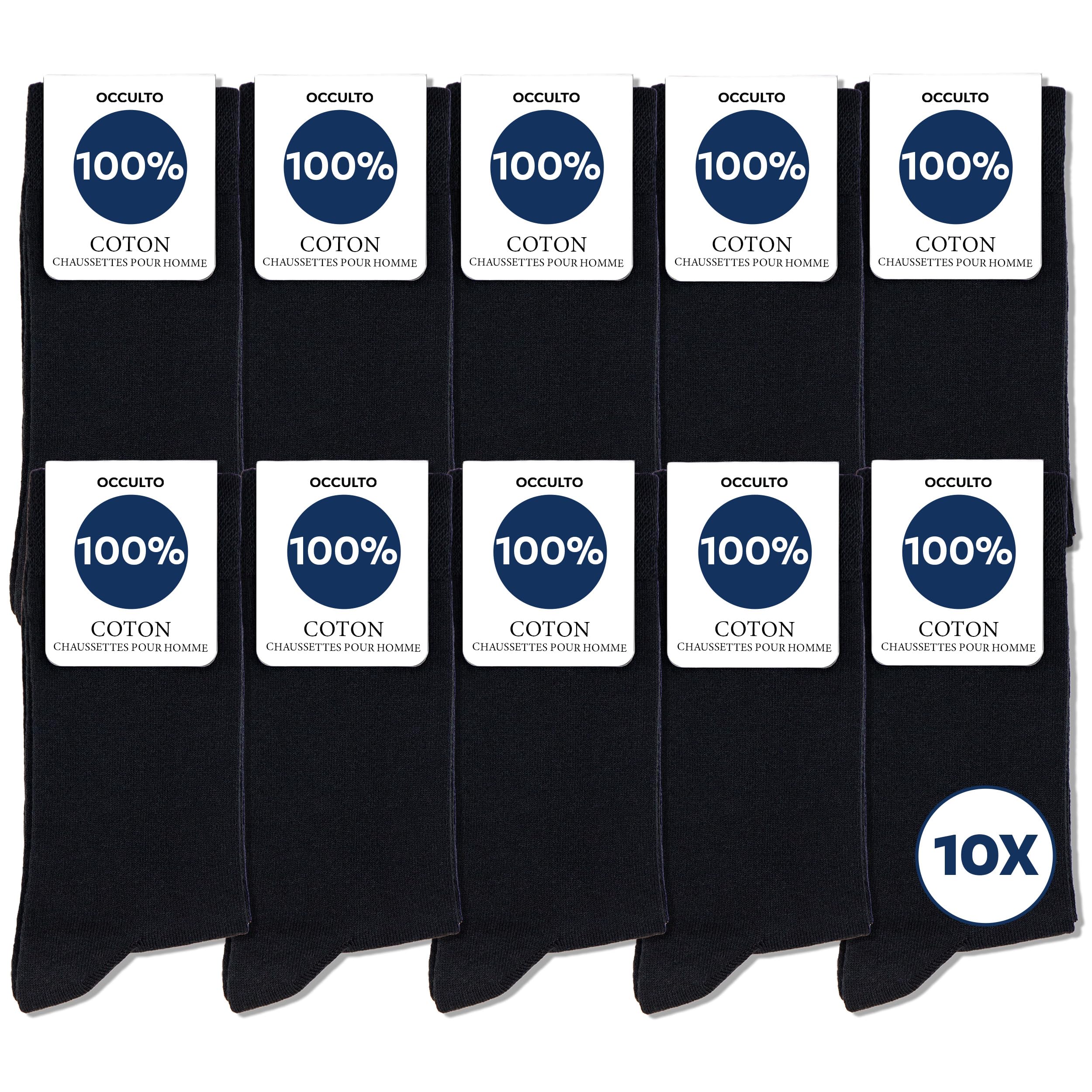 Occulto chaussettes homme 100% coton lot de 10-20 paires (modèle: Ingo)