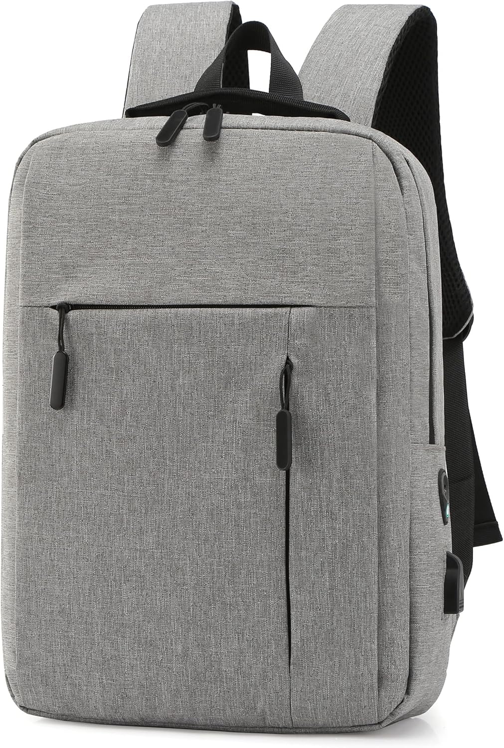 Lightweight 15.6 inch Laptop Backpack for Men, Large Capacity Nylon Business Bookbag with USB Charging Port/Headphone Hole