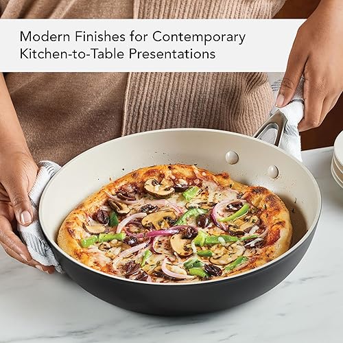 Miniatura 4 de KitchenAid Sarténsartén antiadherente de cerámica anodizada dura, 12.25 pulgadas, negro mate