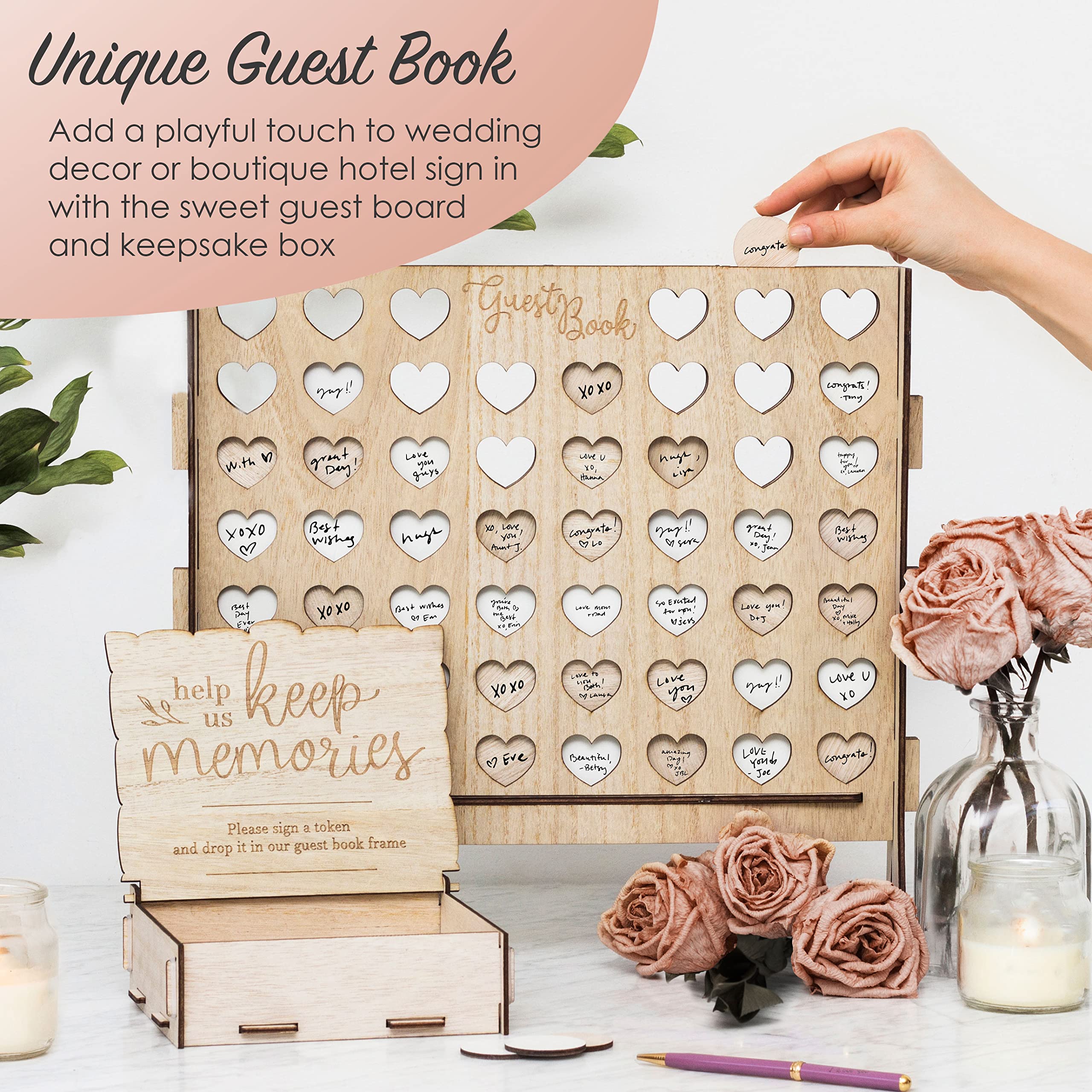 Amazon.com: Wedding Guest Book Alternative with Sign - 4 in a Row