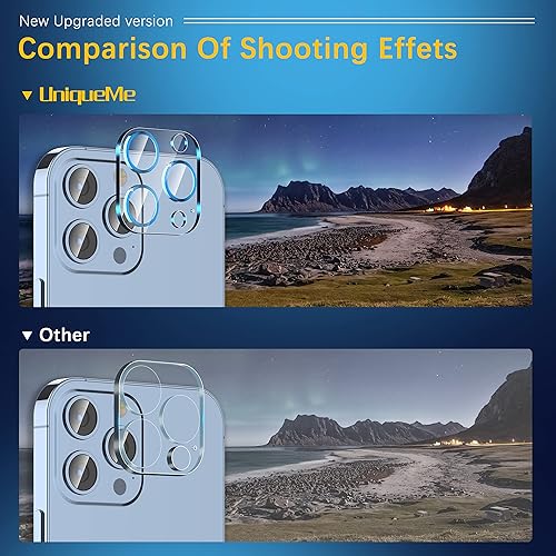 Miniatura 551 de UniqueMe [Paquete de 3 protectores de lente de cámara compatibles con iPhone 14 Pro Max/iPhone 14 Pro, vidrio templado, [compatible con fundas]
