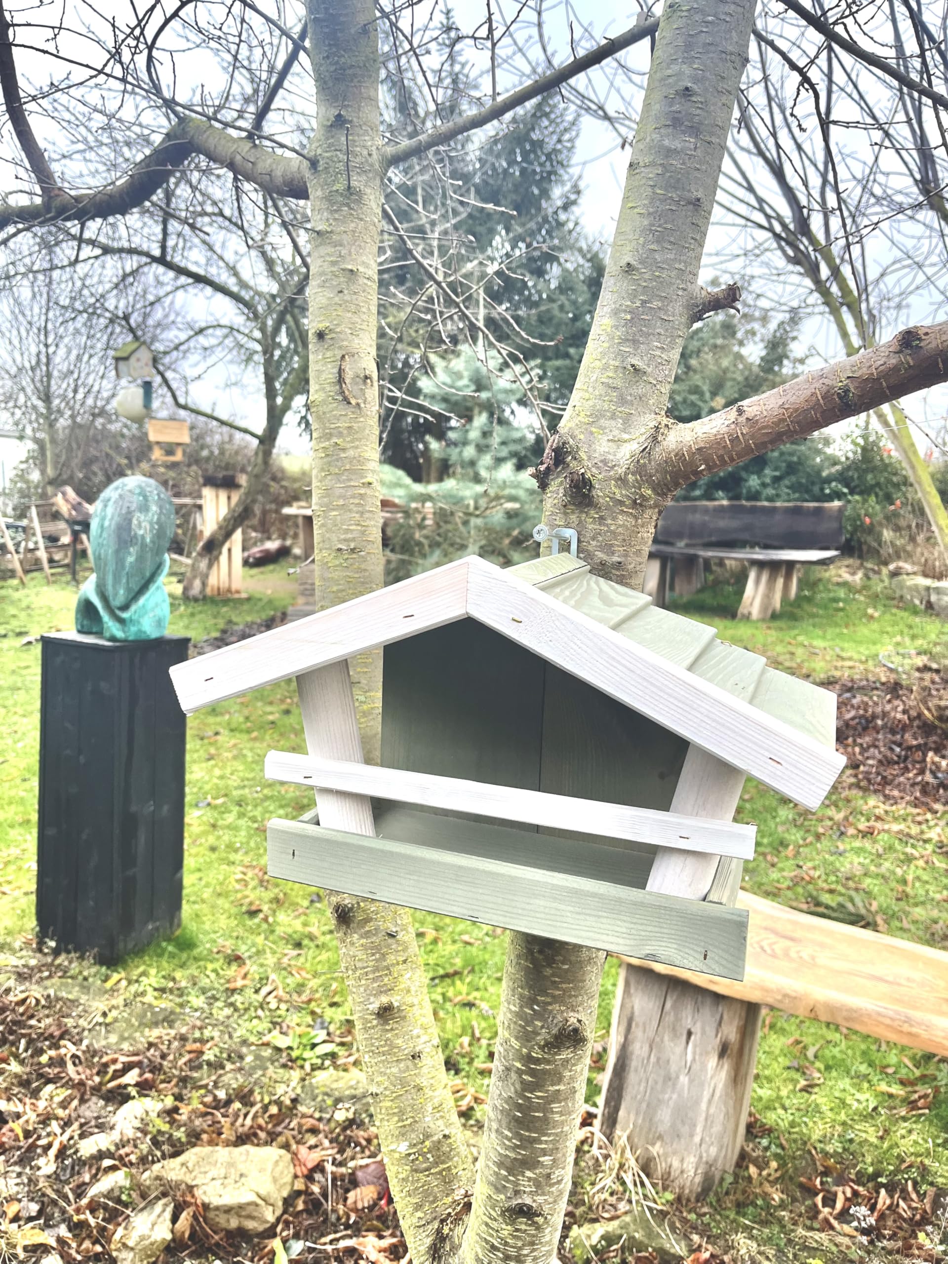 Vogelfutterhaus zum Aufhängen-Vogelfutterhaus aus Holz-Bird House-Vogelhäuschen wetterfest zum hängen-Bird Fedder House-Vogelhaus