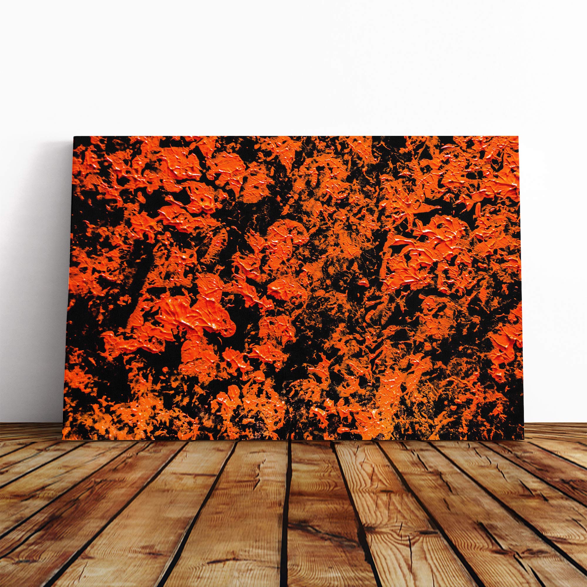 Wall Orange Abstract Art (18) Canvas Print | Gallery Wrapped 30mm Frame Wall Art | 24x16 inches | Ready to Hang | Abstract Still Life Picture | Living Room Bedroom Lounge Office