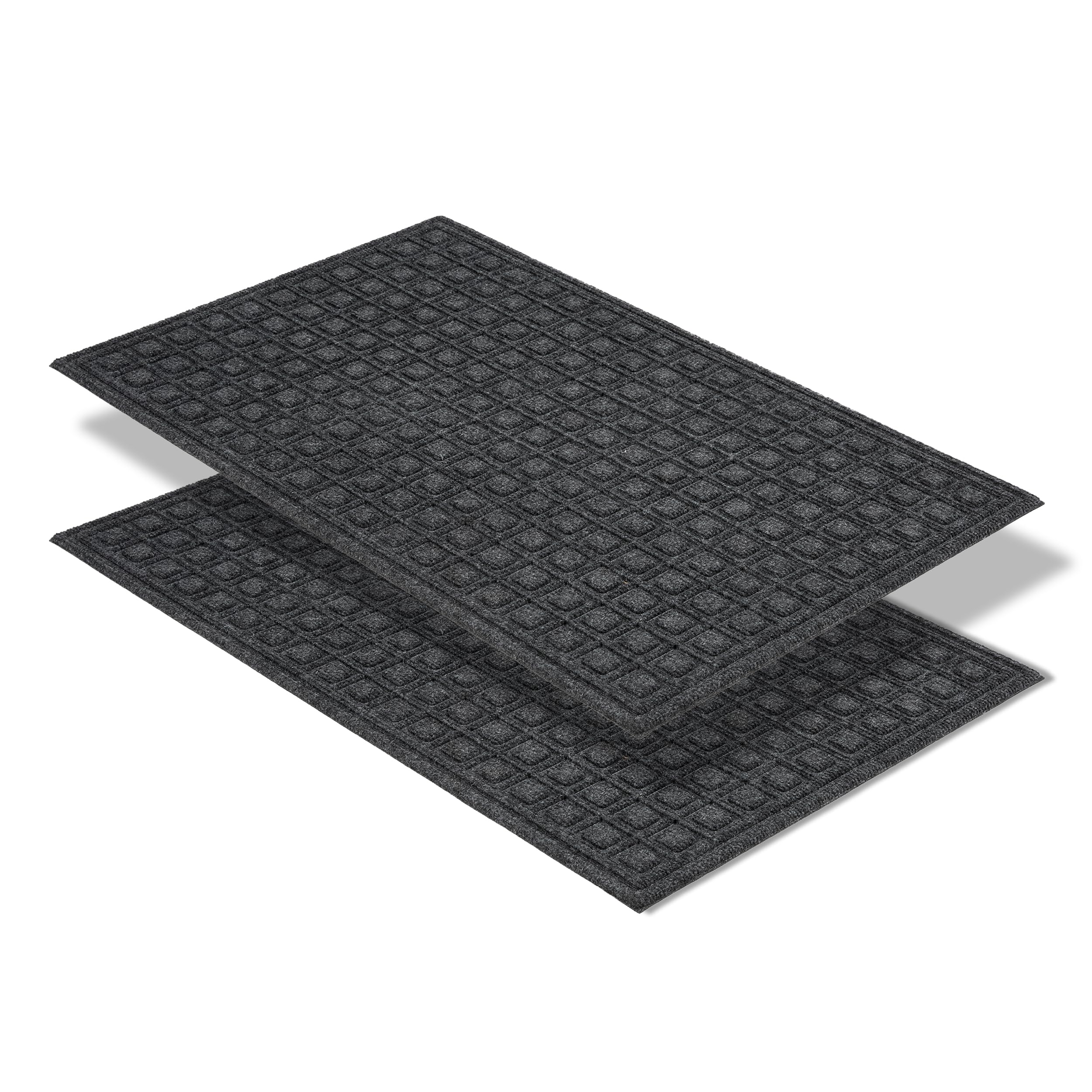Astra Zerbino antiscivolo per esterni - Tappetino antipolvere resistente alle intemperie - Tappeto per porta d'ingresso antisporco - Set di 2 45 x 75 cm - box grigio