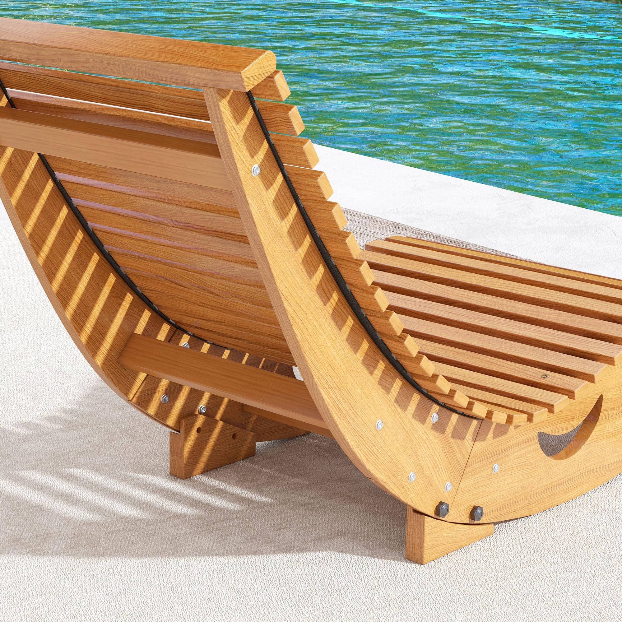Outsunny Chaise à Bascule - Rocking Chair d'extérieur Jardin Ergonomique avec siège à Lattes et Dossier Haut en Bois dim. 130L x 60l x 60H cm