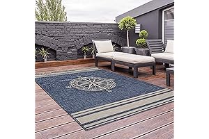LR Home Ox Bay Seamas Nautical Navigation Outdoor Rug 5x7