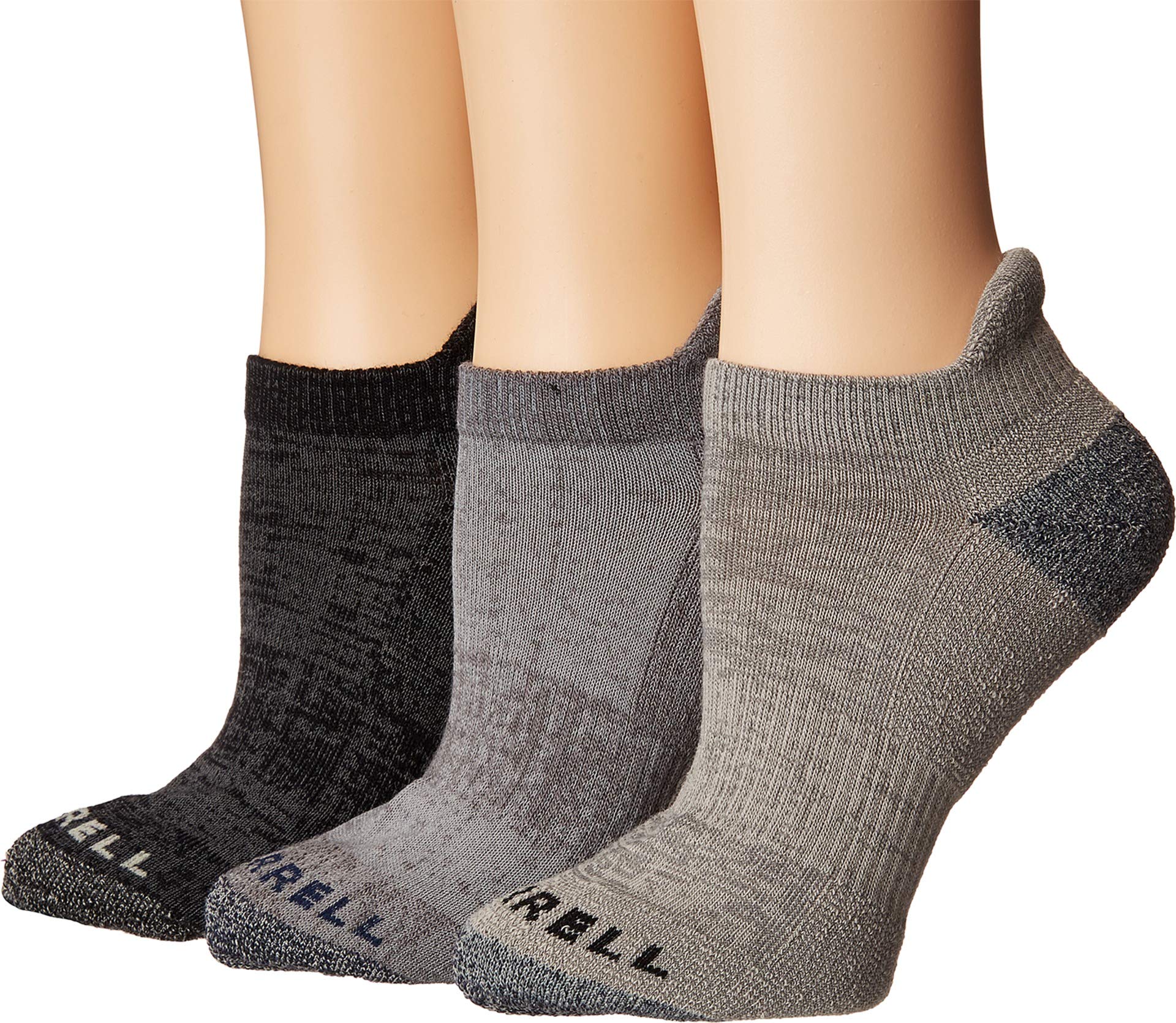 Merrell Unisex's Men's and Women's Wool Everyday Hiking Socks-3 Pairs-Cushioned Moisture Wicking Casual, Low Cut Tab-Charcoal Heather, Small-Medium (Pack of 3)