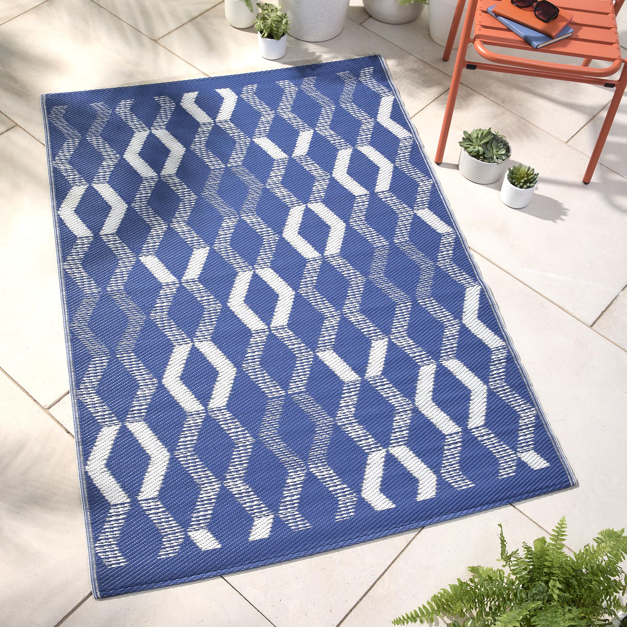 Fusion Outdoor Rug Blue 170 cm x 120 cm