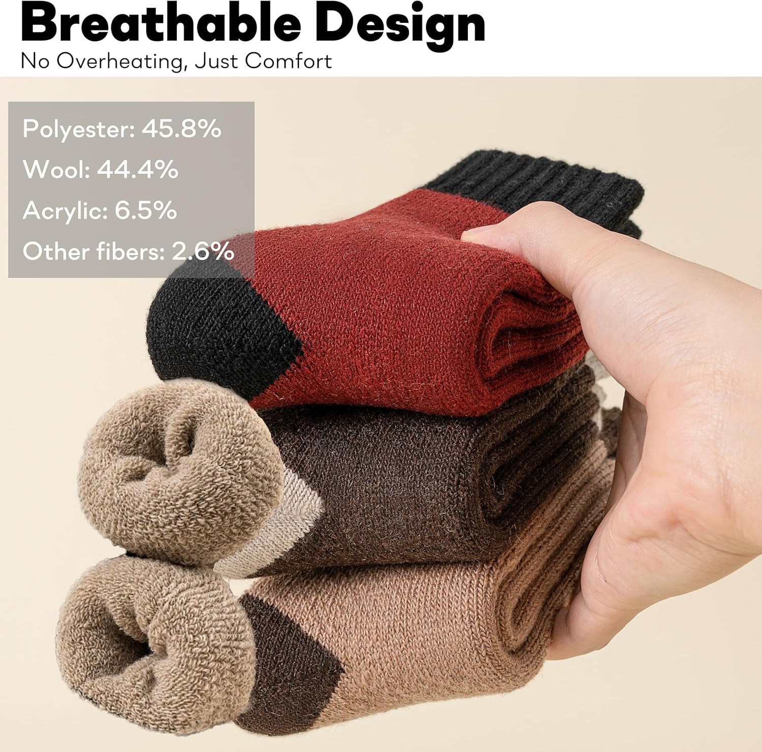 Unisex Thick 70g Wool Socks – Extra Warm Winter Crew Socks for Cold Weather, Daily Wear & Indoor Comfort - Image 7