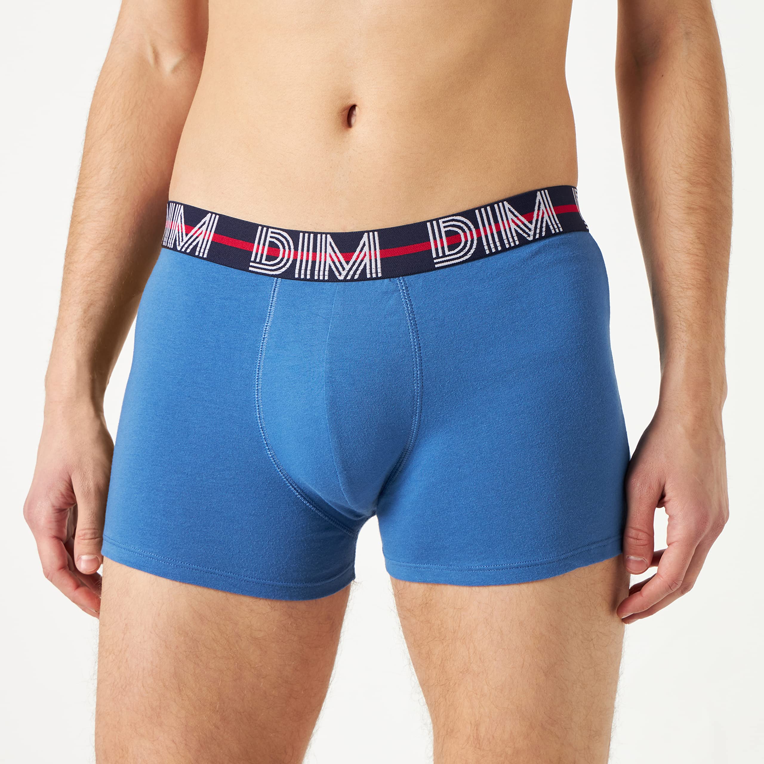 DIM Homme – Boxers Style Powerful Coton Stretch x4 | Ceinture Graphique Colorée | Confort Optimal | Coton Doux Extensible