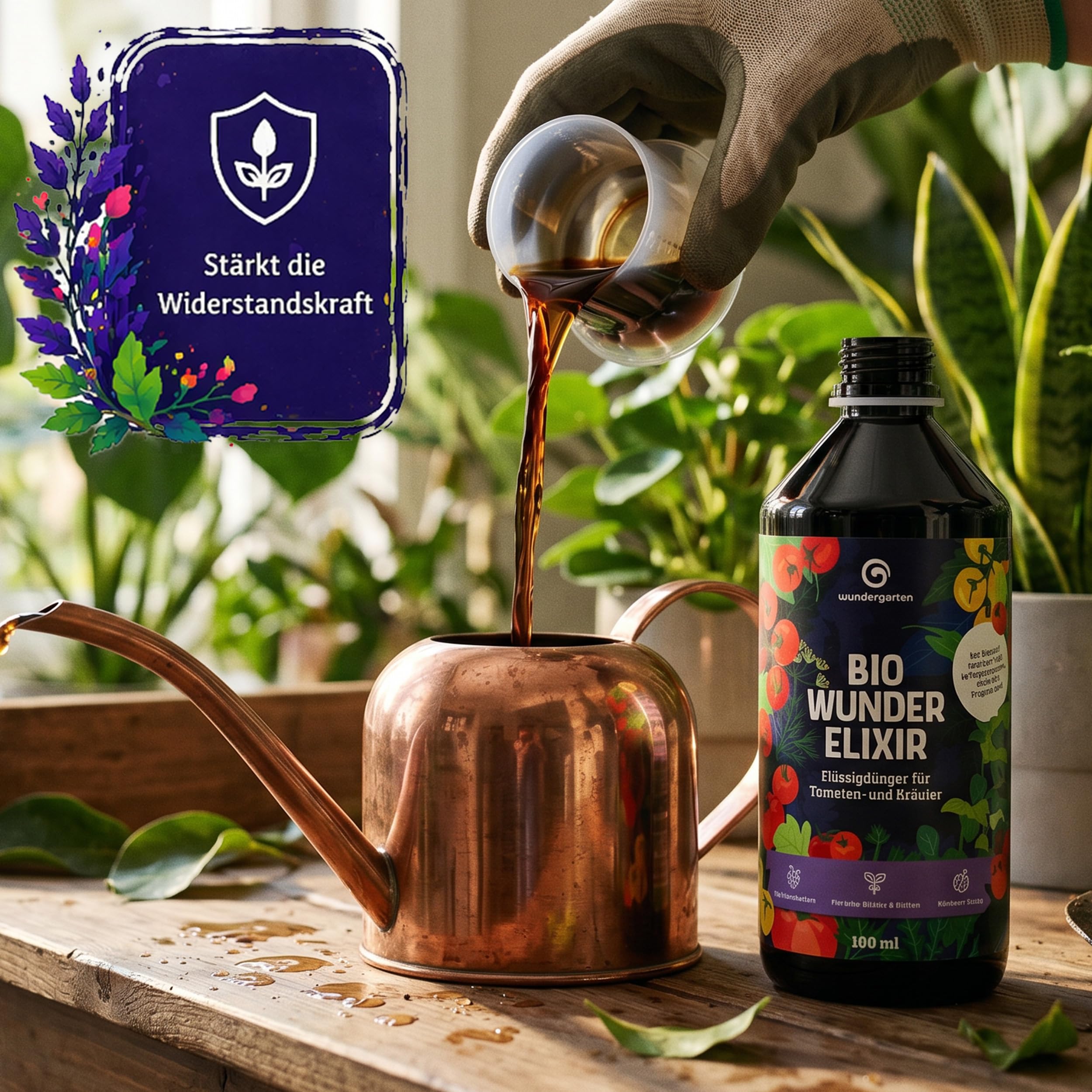 1x 500ml Bio Flüssigdünger für Tomaten & Kräuter – Wundergarten Wunderelixier – Mit Pflanzenkohle – Organischer Tomatendünger – aromatische Ernte & gesundes Wachstum – Balkon, Hochbeet & Garten