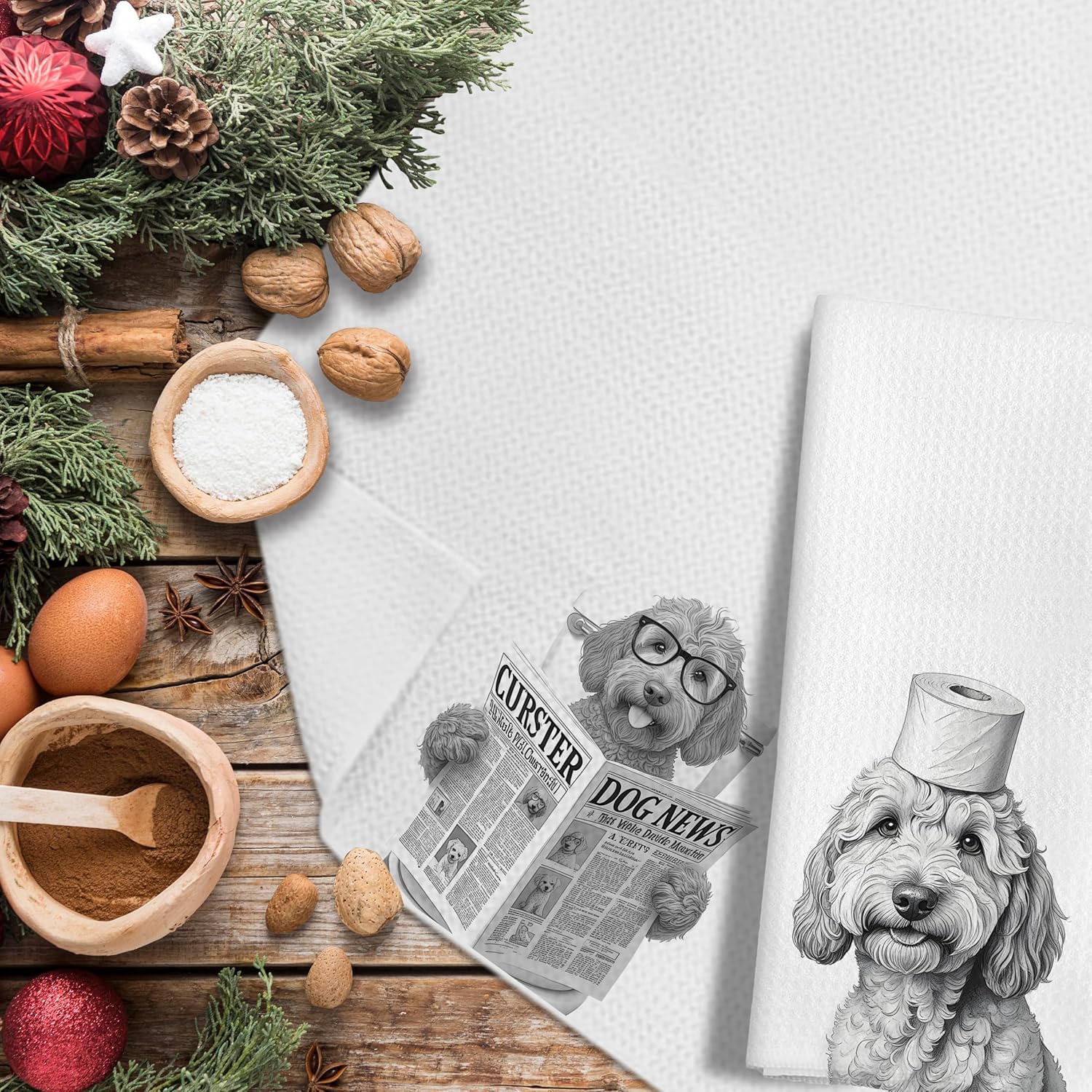 Funny Goldendoodle Dog Hand Towels Set of 3, You Will Never Pee Alone Funny Bathroom Hand Towels, Goldendoodle Gifts, Dog Bathroom Decor, 16x24 - Image 4