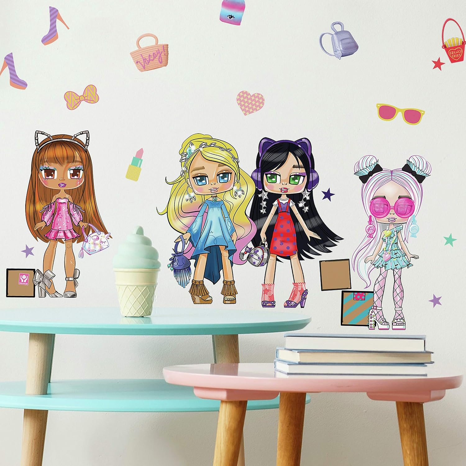 Amazon.com: RoomMates RMK4310SCS Boxy Girls Peel and Stick Wall Decals ...
