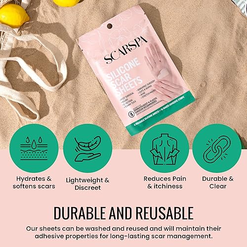 Miniatura 4 de ScarSpa Láminas de silicona para cicatrices, cicatrices de cesárea, cicatrices de cirugía bariátrica, cicatrices de cirugía plástica, cicatrices de