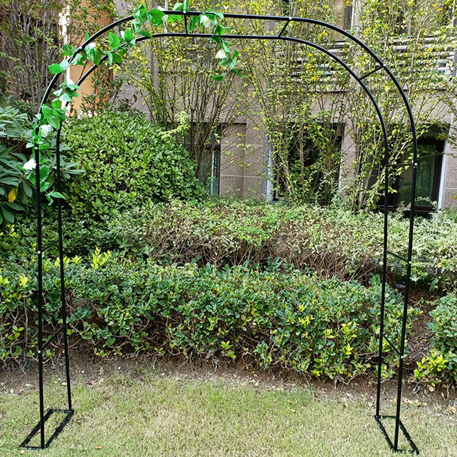 SDdPulse Arco de jardín de metal, pérgola al aire libre, arcos de jardín, patio, césped, fiesta, boda, para varias plantas trepadoras, enredaderas, arco, rosa, disponible en una variedad de tamaños