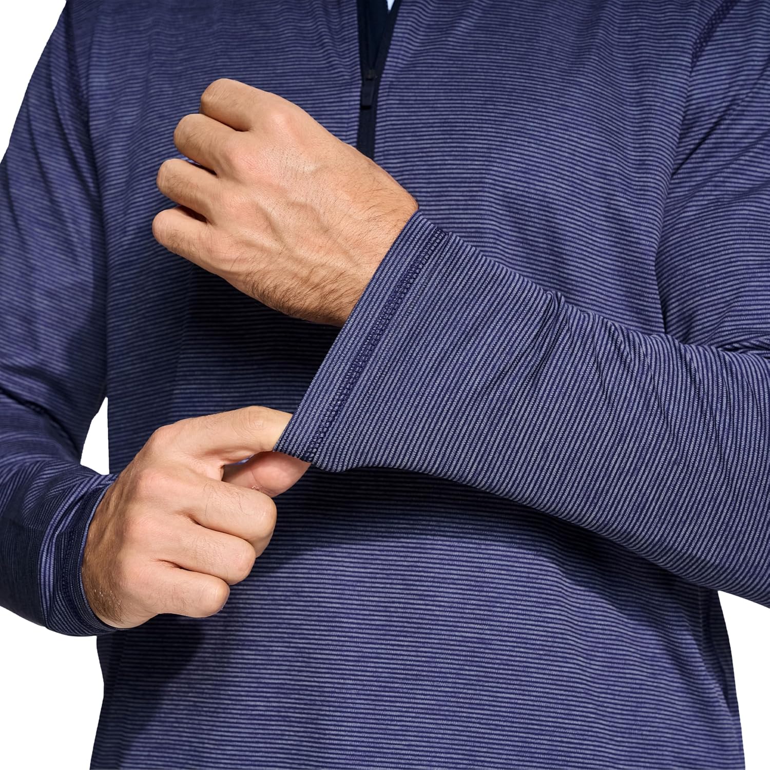 Quarter Zip Pullover Men Performance Dry Fit Stripe Mock Neck Midlayer Golf 1/4 Zip Pullover Mens Sweatshirt - Image 6