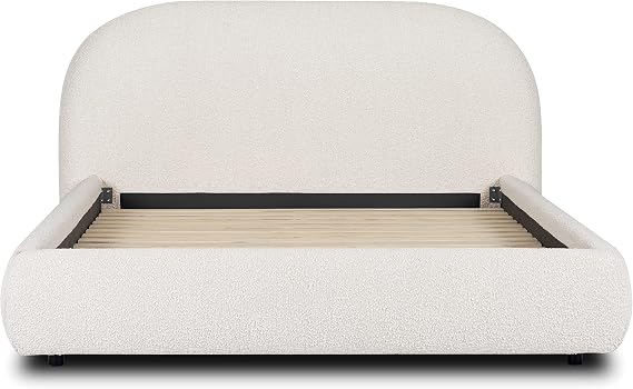 Poly & BARK Genoa Queen Size Bed in Crema White Boucle