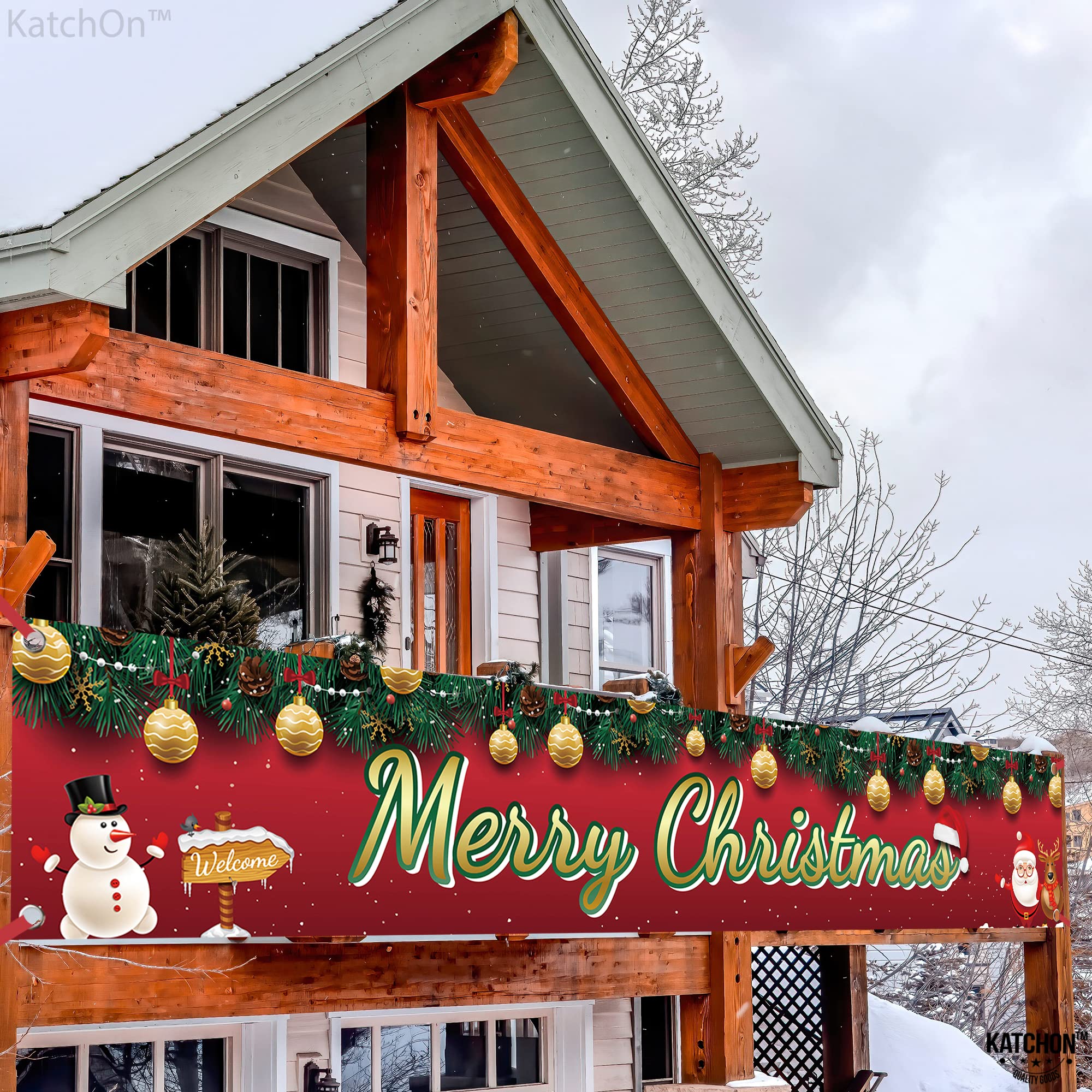 Amazon.co.jp: KatchOn 大型メリークリスマスヤードバナー - 120x20