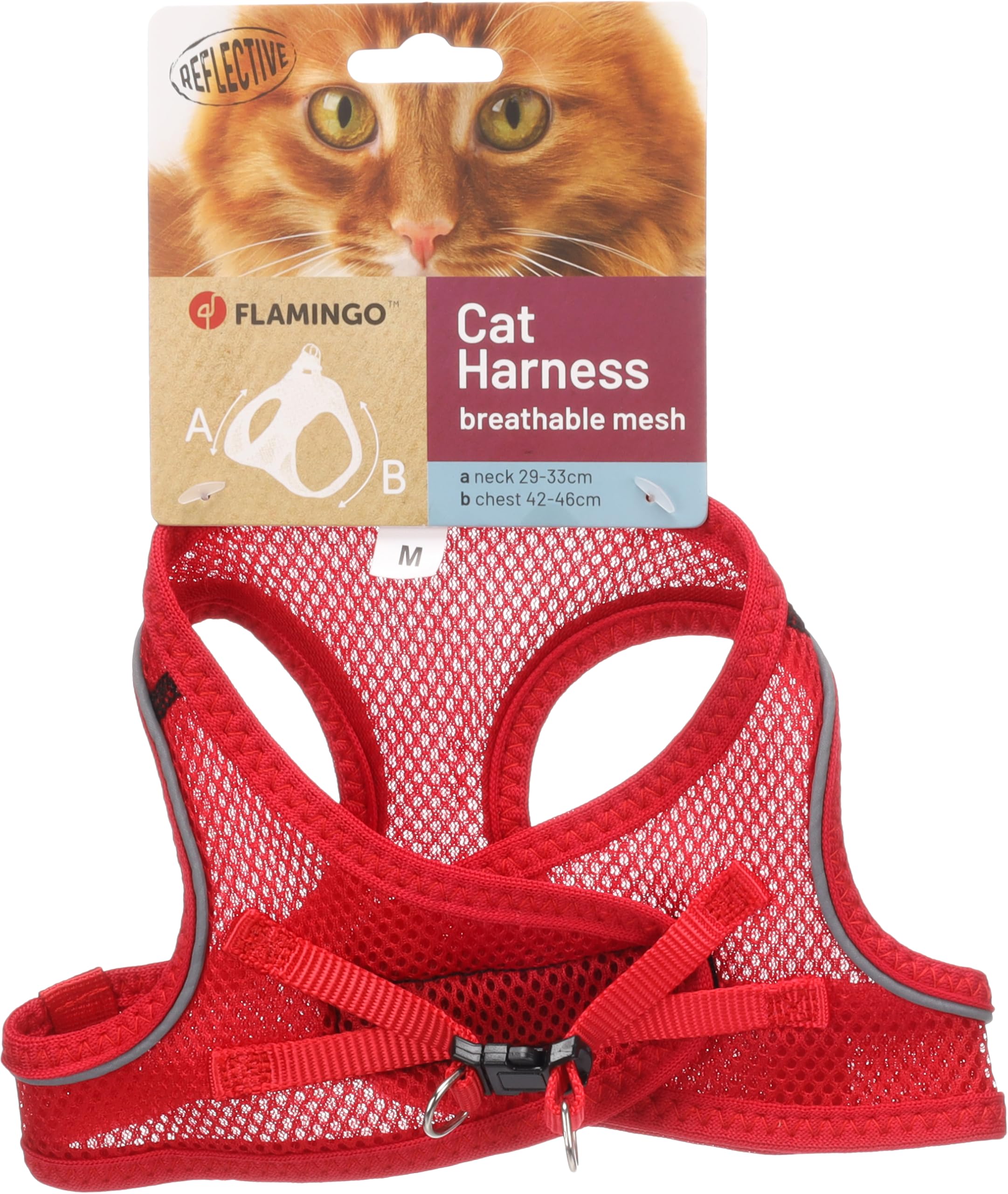 Cat Harness Step&Go Berta Red M 29-33cm 42-46cm
